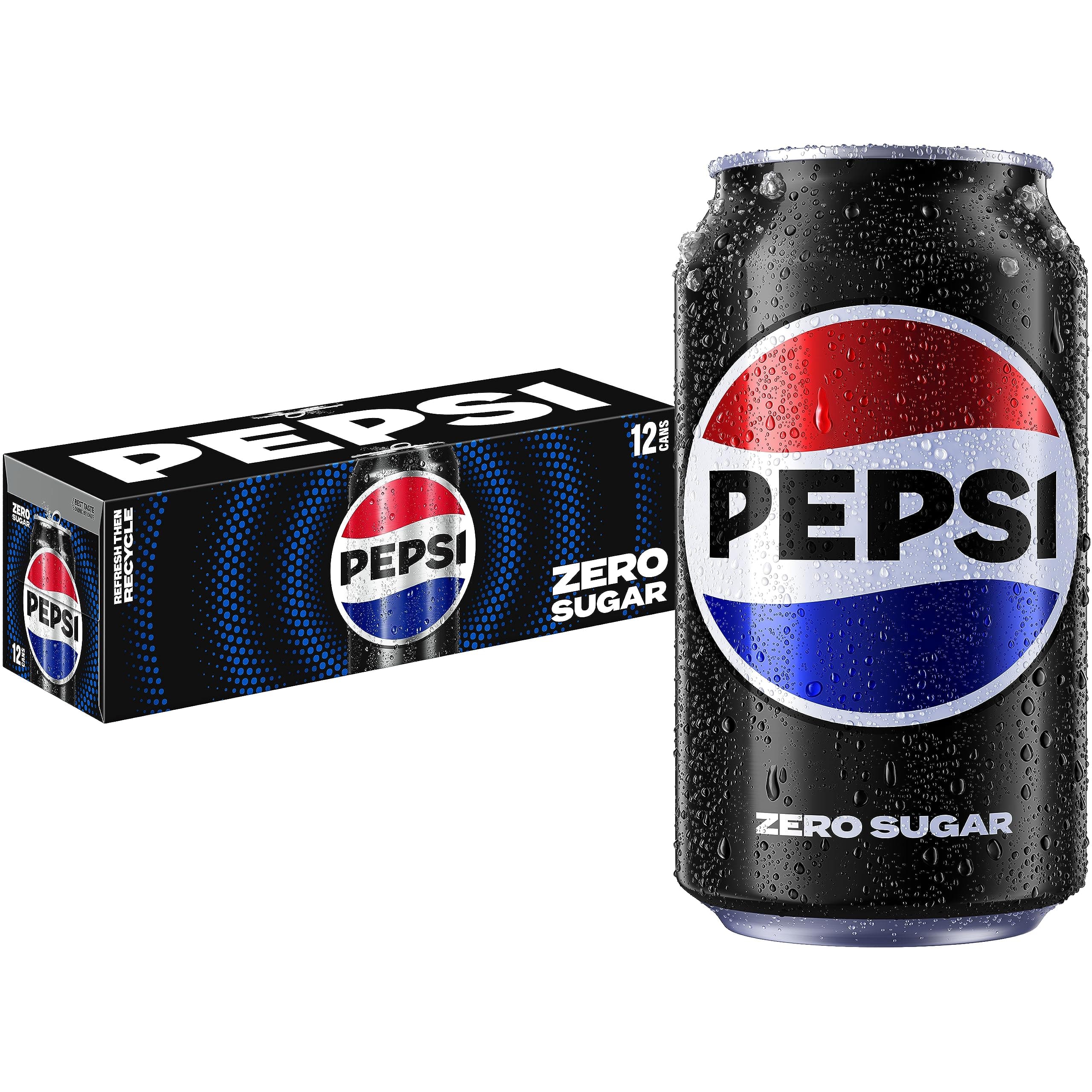 Zero Sugar Cola Soda, 12 Fl Oz Cans (Pack of 12)
