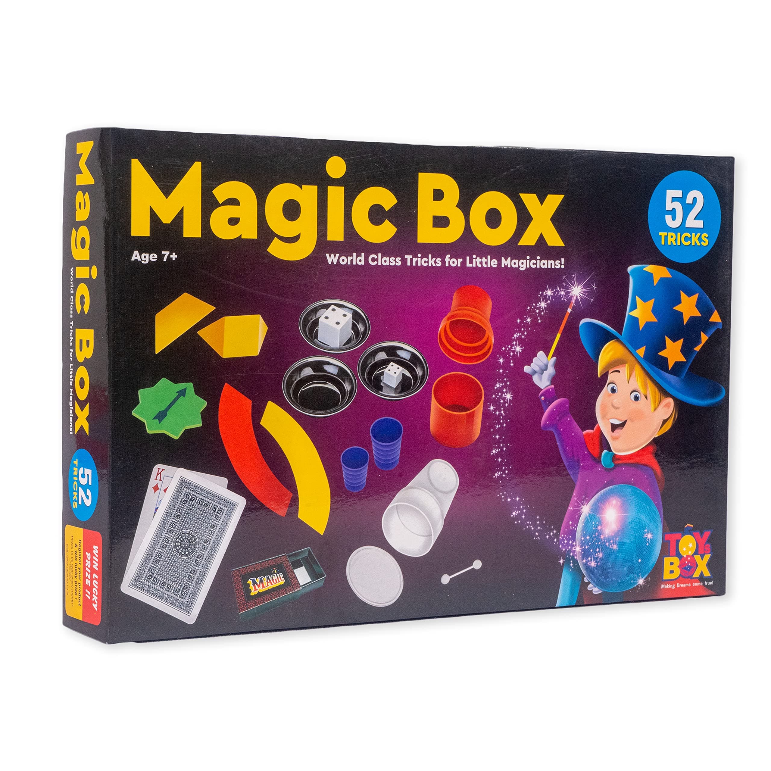 Magic Box 52 Tricks for Kids Magic Tricks Party Game Fun Gag Toy, Birthday Present Toy for Boys & Girls (Multicolor)