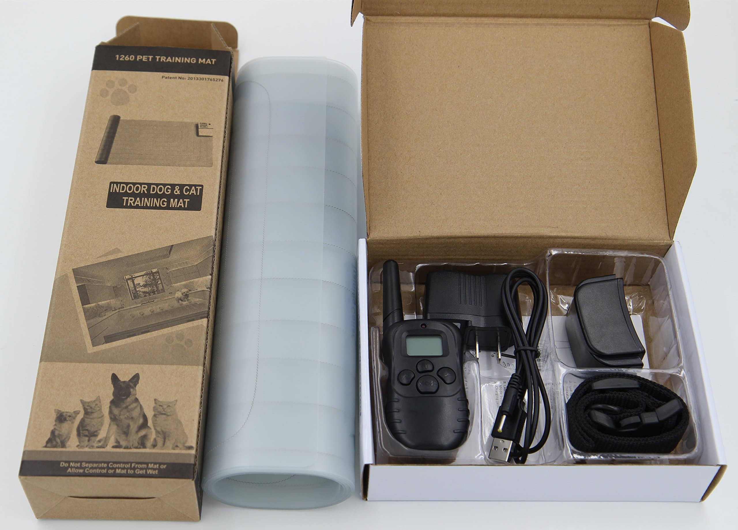 WanPower Indoor Electronic Pet Training Mat + Rechargeable Remote Control Dog Training Collar, Dogs Cats Shock Training Mat, Waterproof Dog Training Shock Collar with Safe Beep / Vibration / Shock