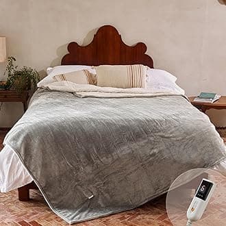 GOTCOZY Heated Blanket - Twin Size, Electric with 6 Heating Levels & 10 Hour Auto Off, ETL Certified (62x84 Inch Grey)