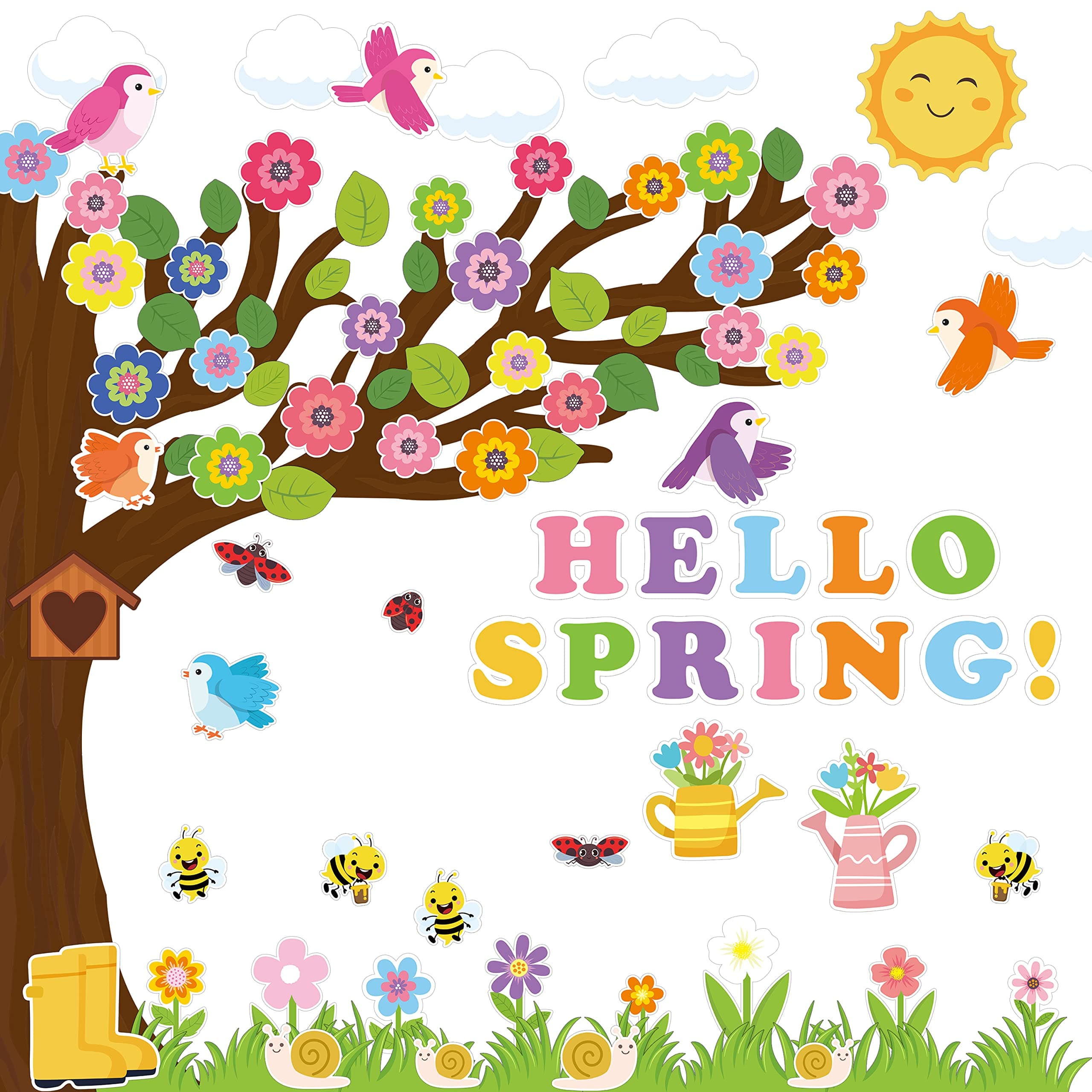 MALLMALL6162Pcs Spring Bulletin Board Decor