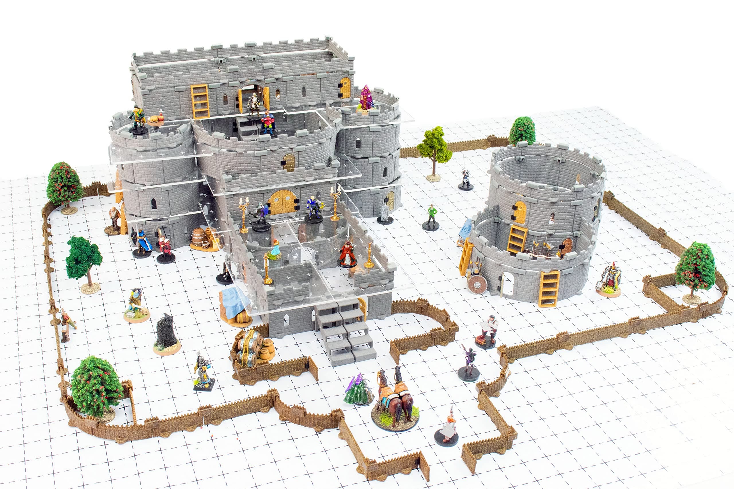 Dirt Cheap Dungeons Modular Castle System - Regent Set TT RPG Terrain Building for Dungeons & Dragons, Pathfinder, War Gaming, and More!