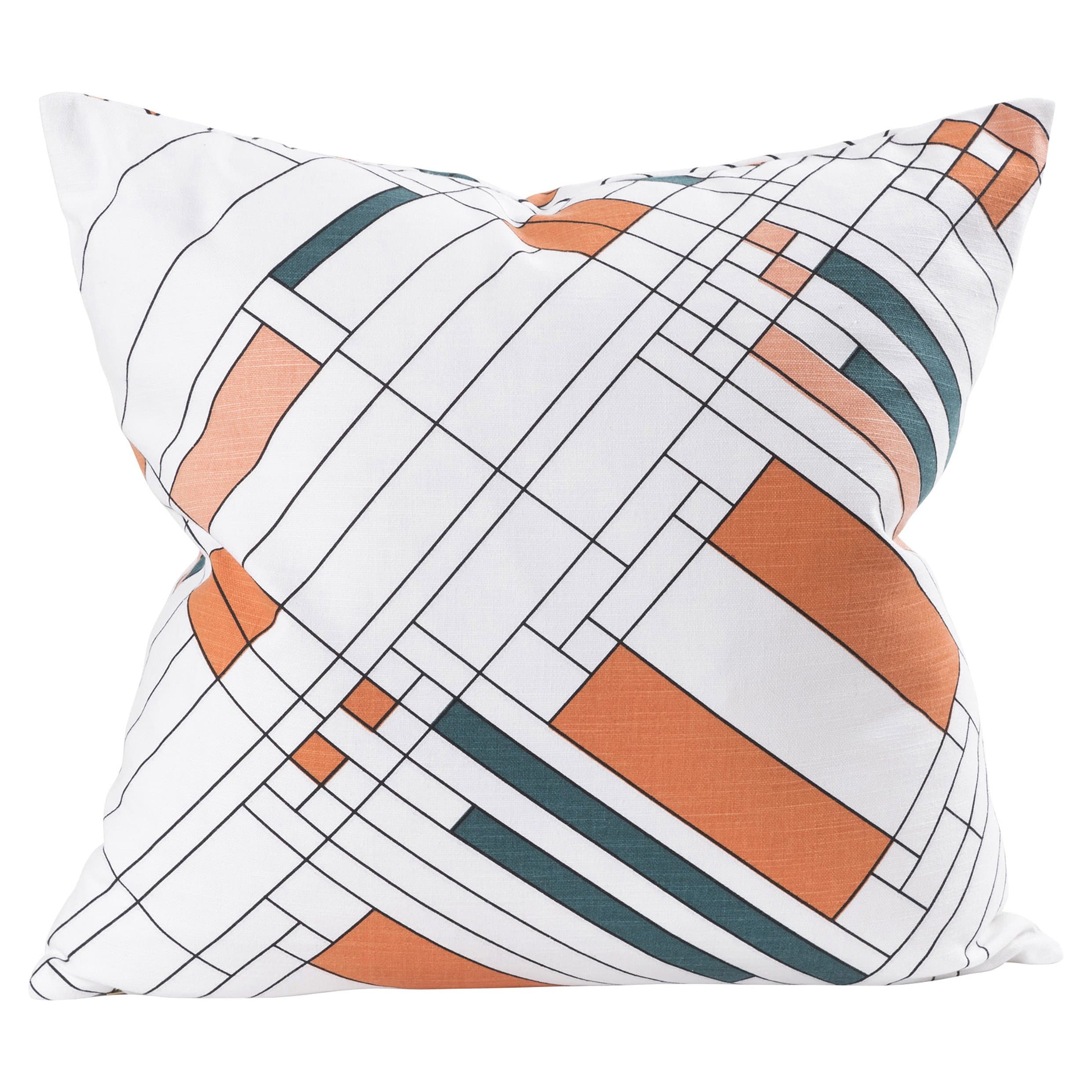 KAF Home Frank Lloyd Wright Printed Throw Pillow Cover 20 x 20-inch 100-Percent Cotton (Oak Park)