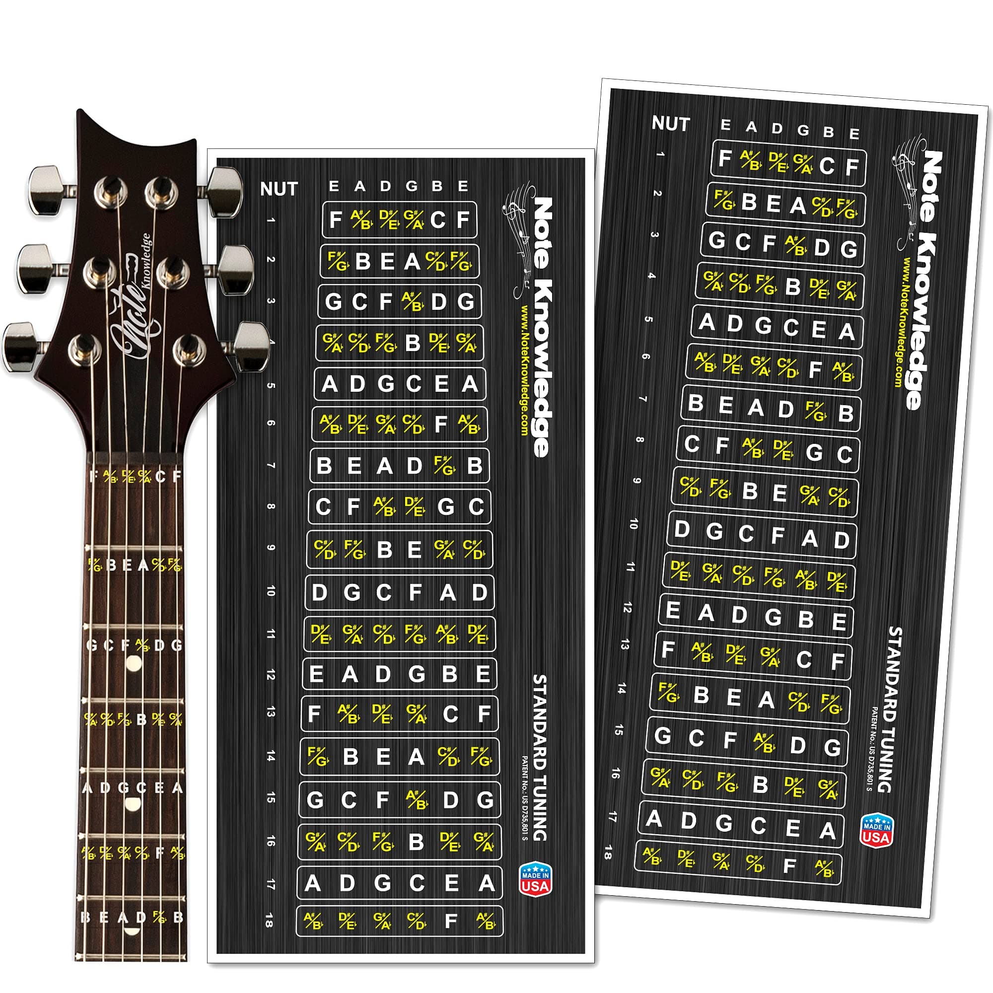 Learn Guitar Fretboard Map Decals/Stickers