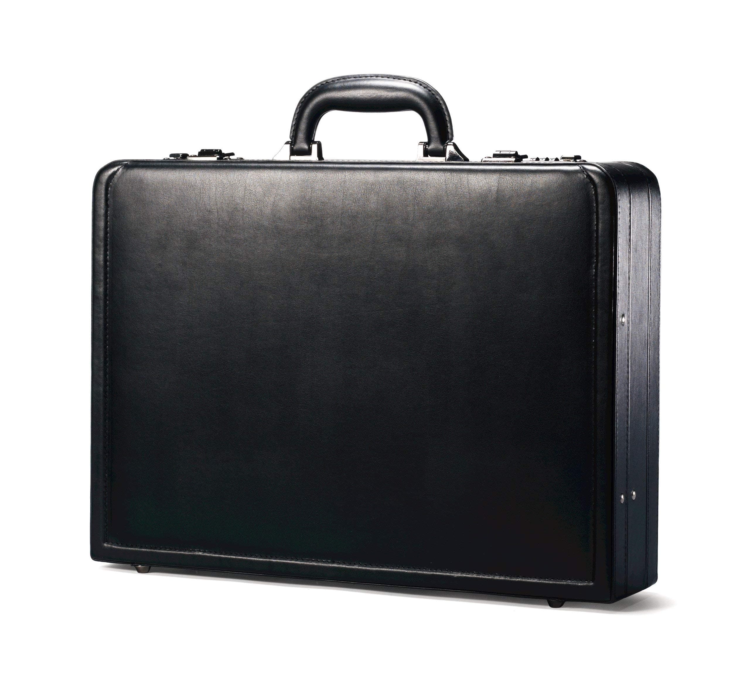 Bonded Leather Attache, Black, One Size