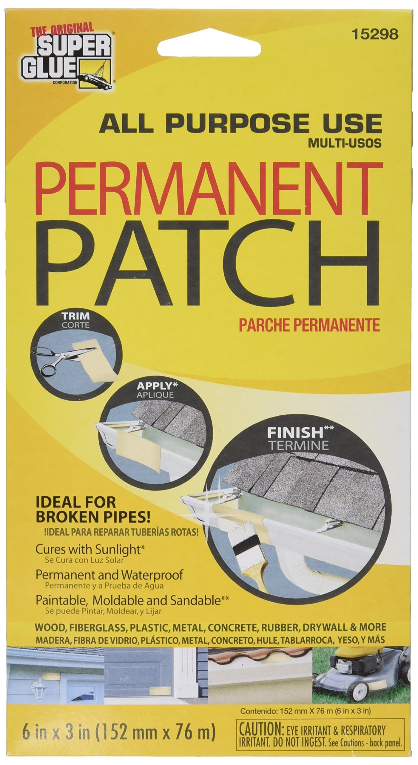 Super Glue - Black - Permanent Reinforced Polyester Fiberglass Patch