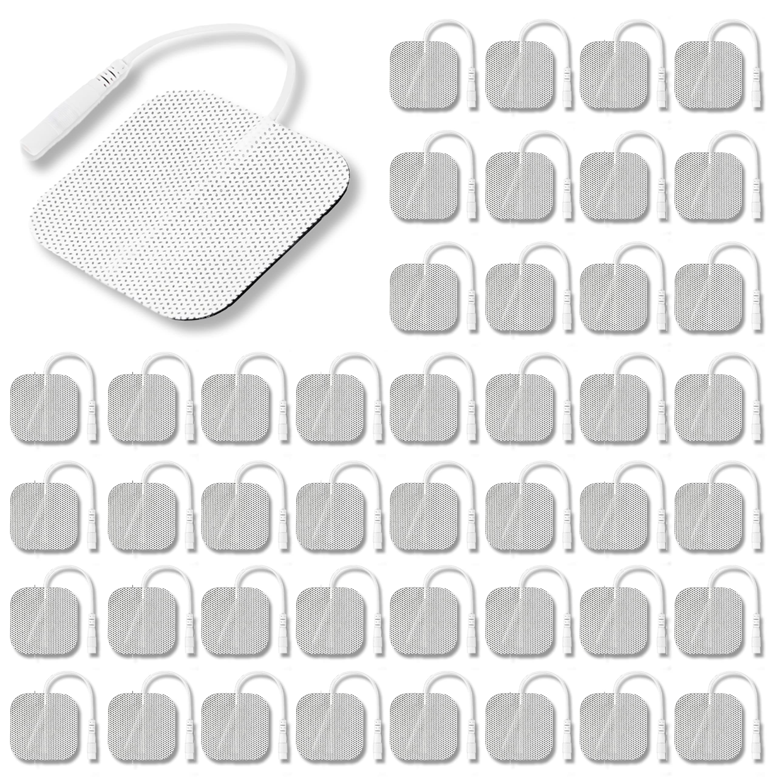 Syrtenty TENS Unit Pads 2x2 44 pcs Reusable Replacement Electrode Patches for Electrotherapy