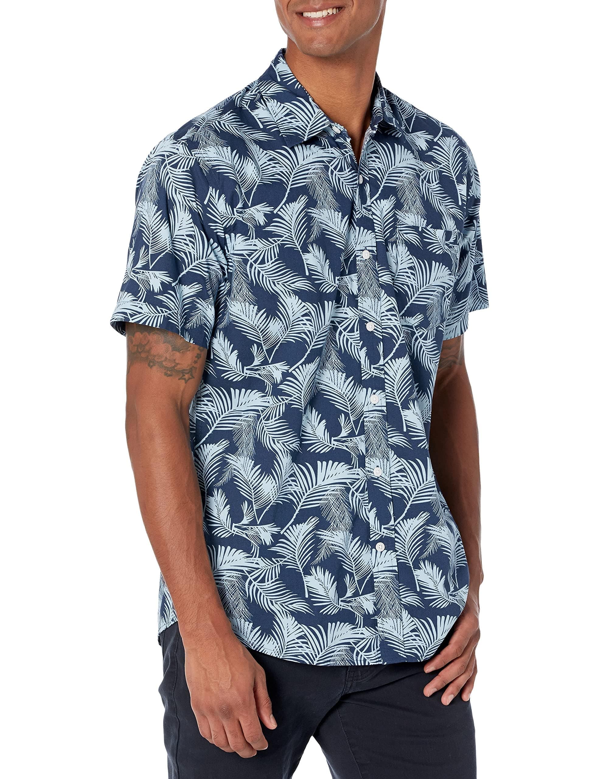Men's Short-Sleeve Button-Down Print Shirt