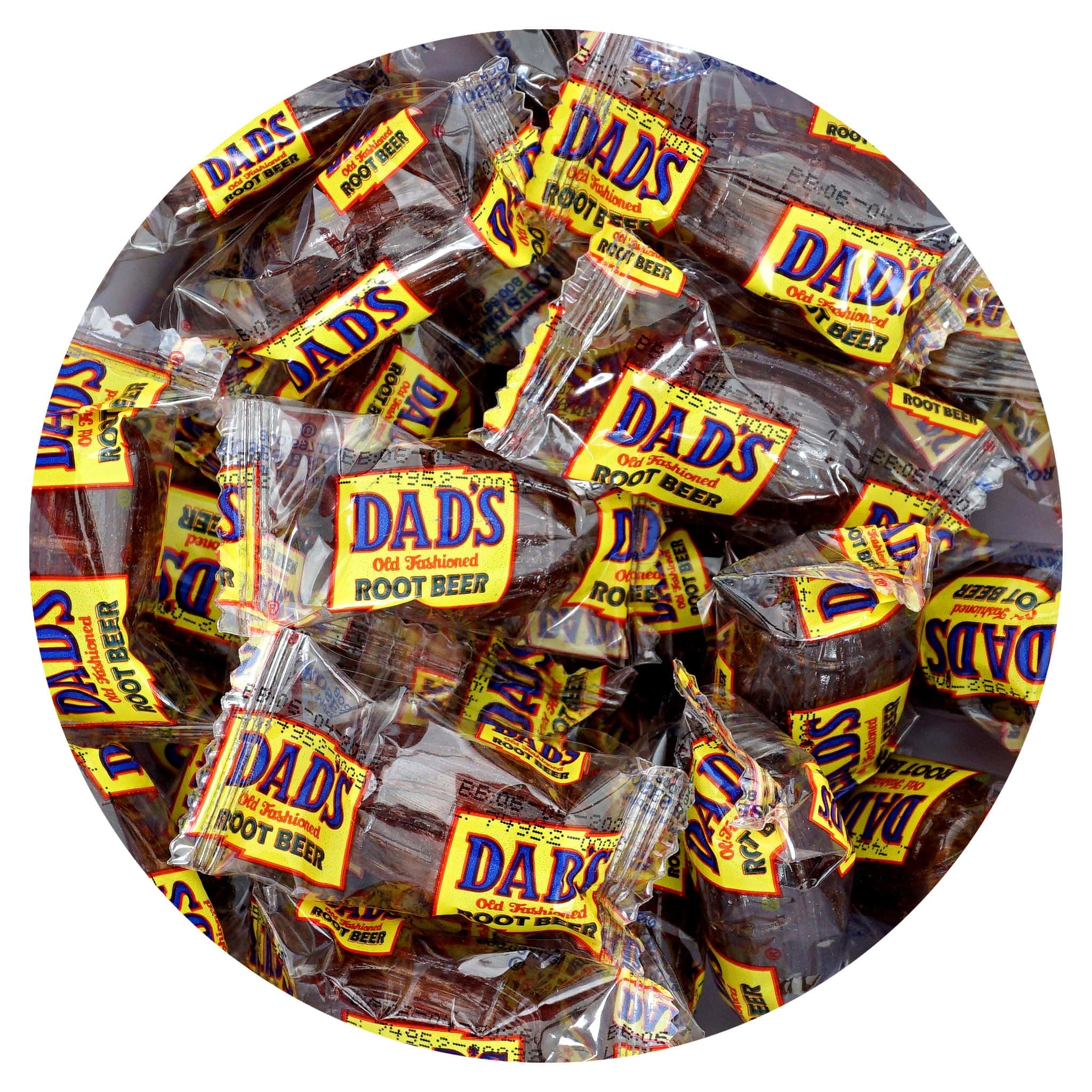 Dad's Root Beer Barrels Hard Candy, 2lb Bulk Bag (Approximately 100 pcs), Old Fashioned Hard Candy, Individually Wrapped Bulk Candy, The Hampton Popcorn & Candy Company