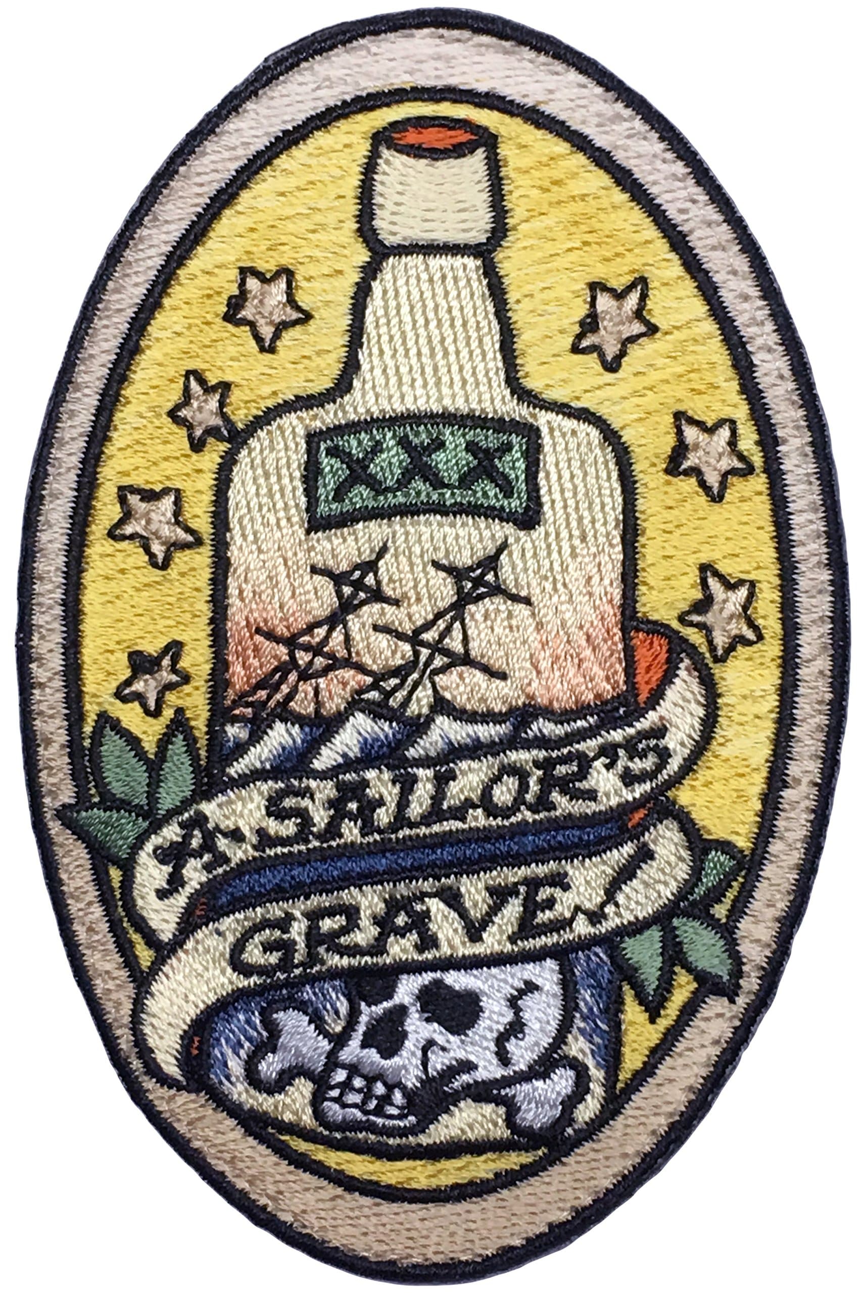“A Sailor's Grave” Embroidered Morale Patch Based on The Nautical Tattoo