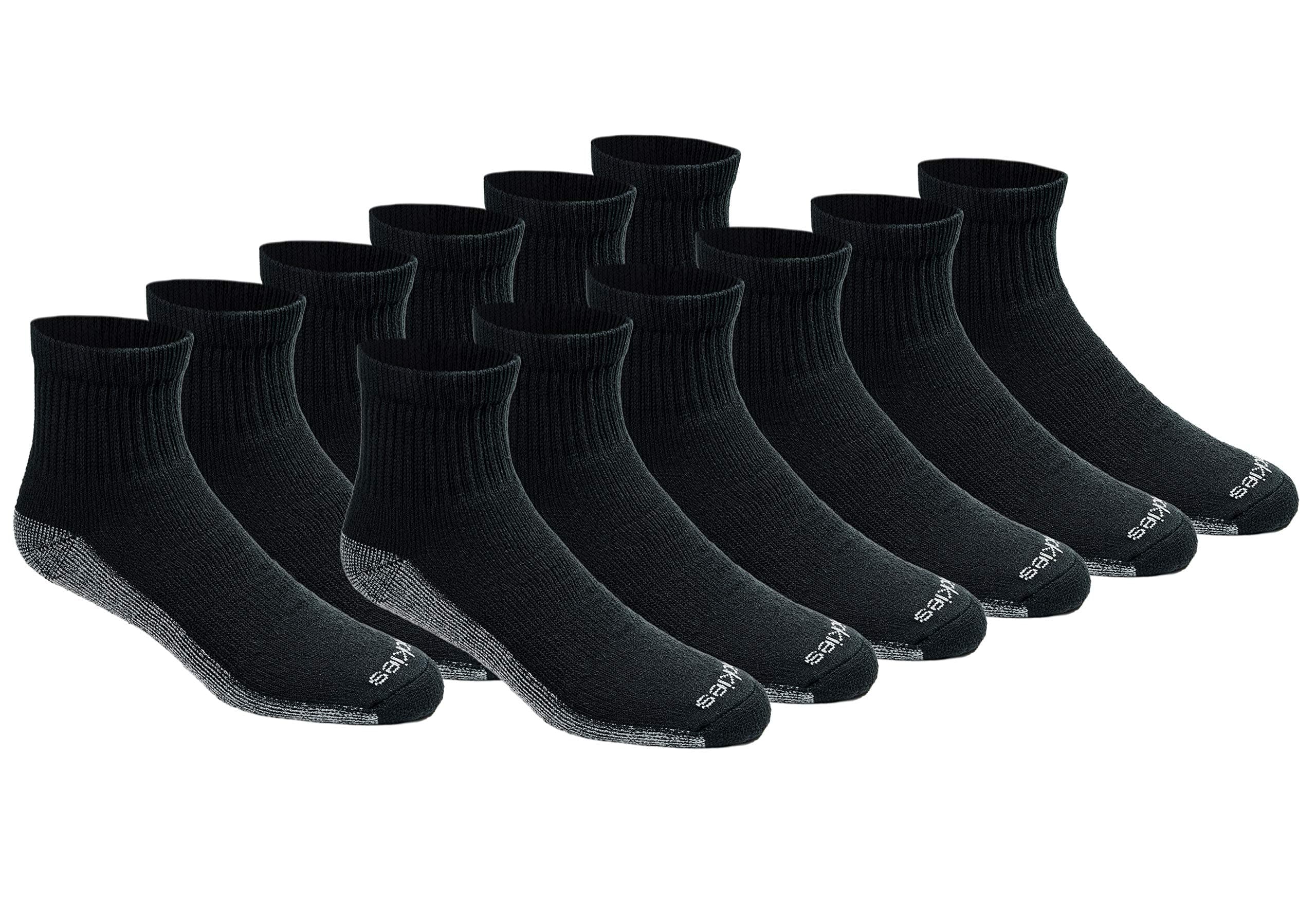 Men's Dri-Tech Moisture Control Quarter Socks, Available in M-XXL (6, 12, 18 Pairs)