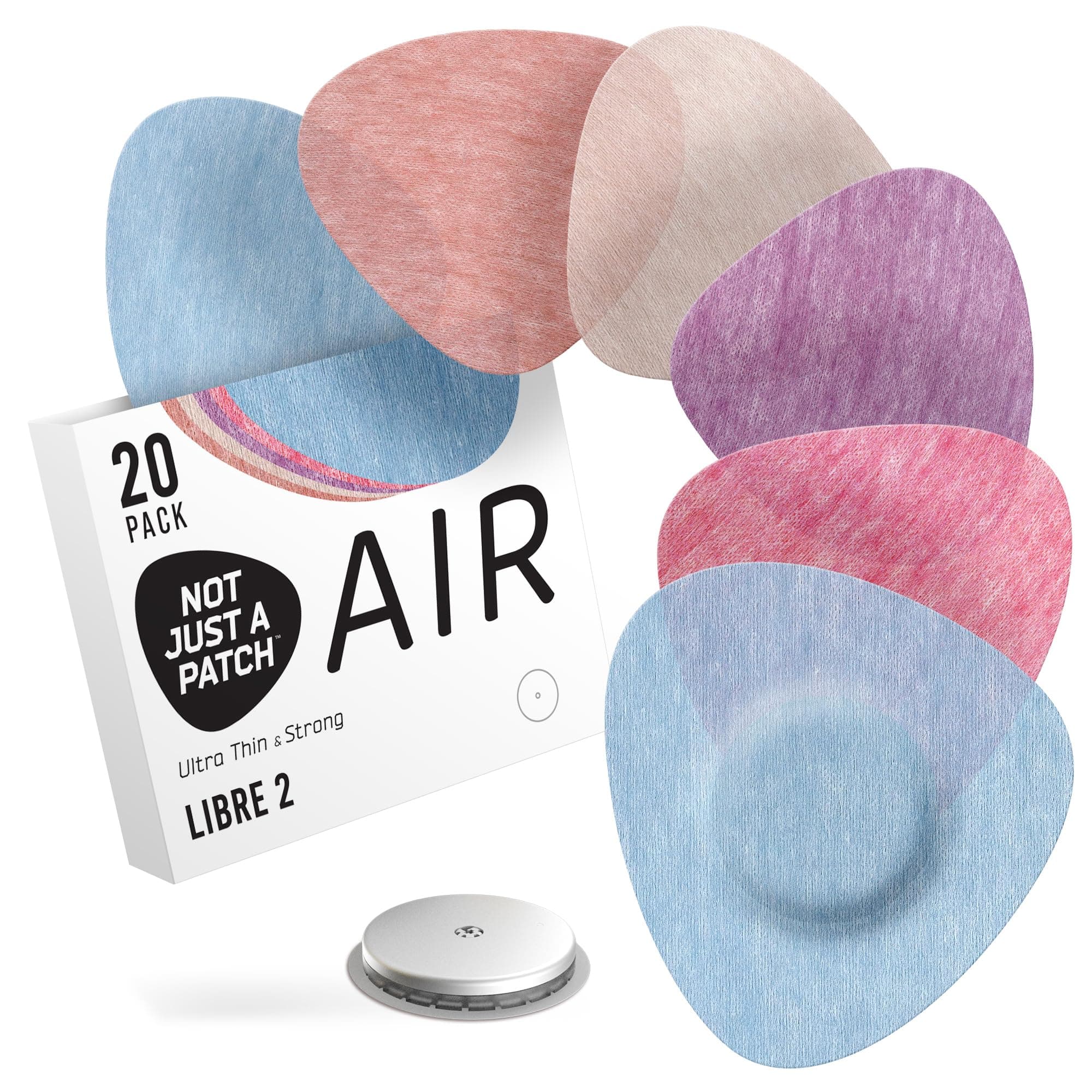 Freestyle Libre 2 Covers (20 Pack) - Thin, Strong and Light, Ultra-Long 14 Day Adhesion - Durable Lingo CGM & Libre 2 Sensor & Protector Patches - Multicolor