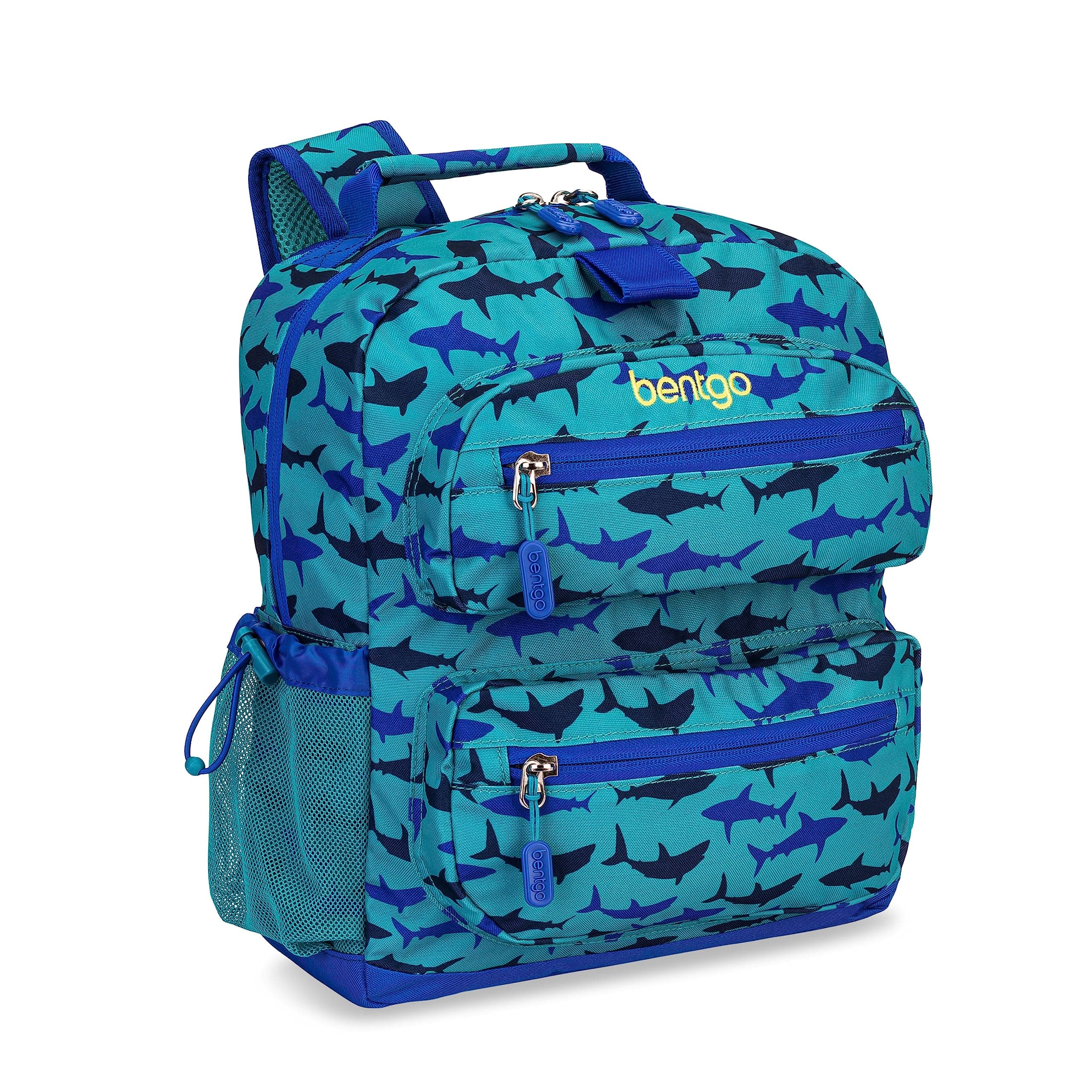 Kids Backpack - Lightweight 14” Backpack in Fun Prints for School, Travel, & Daycare, Ideal for Ages 4+, Roomy Interior, Durable & Water-Resistant Fabric, & Loop for Lunch Bag (Shark)