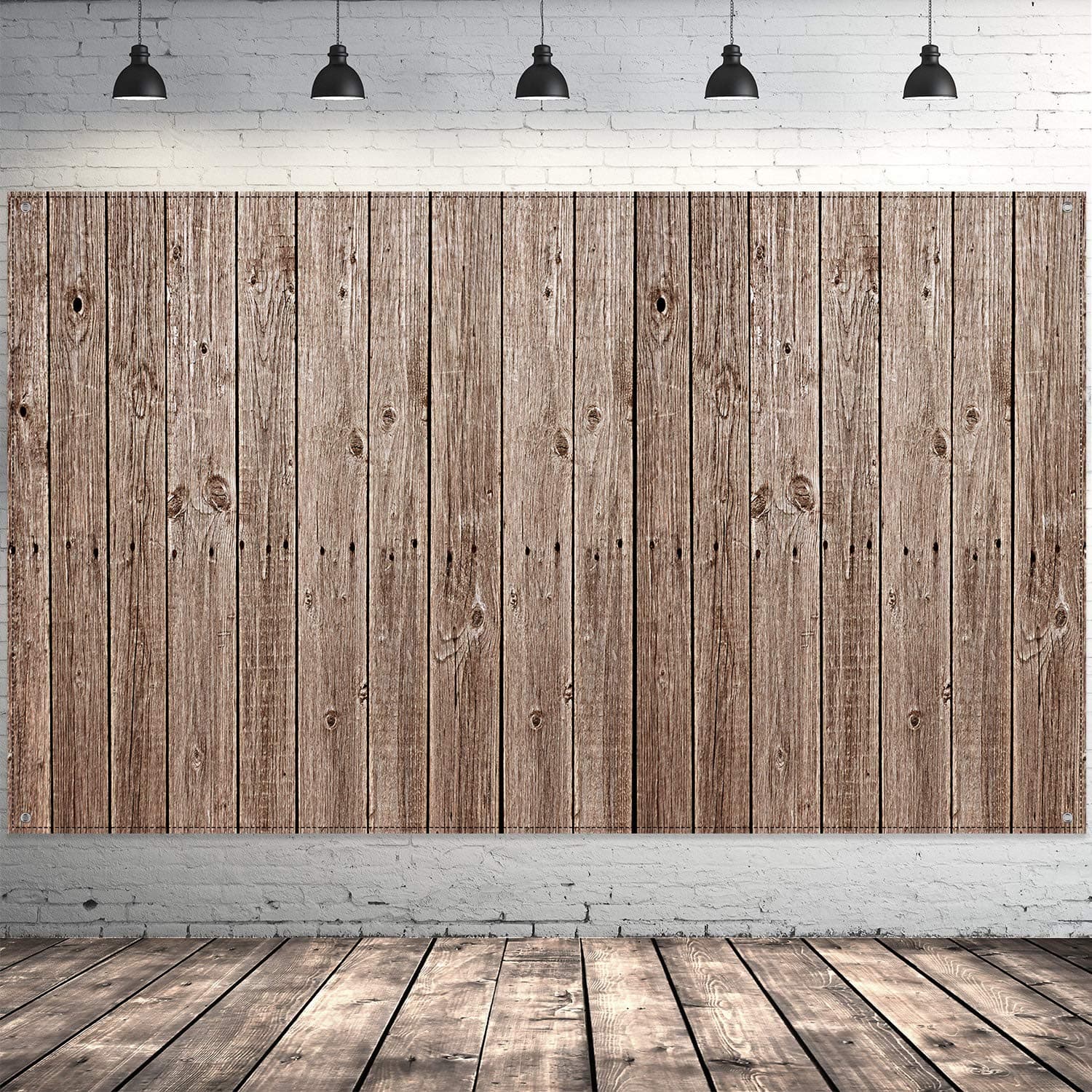Barn Party Backdrop Decorations, Extra Large Rustic Wood Sign Barn Siding Backdrop Wood Photo Booth Wood Background for Barnyard Party Supplies, 72.8 x 43.3 Inch