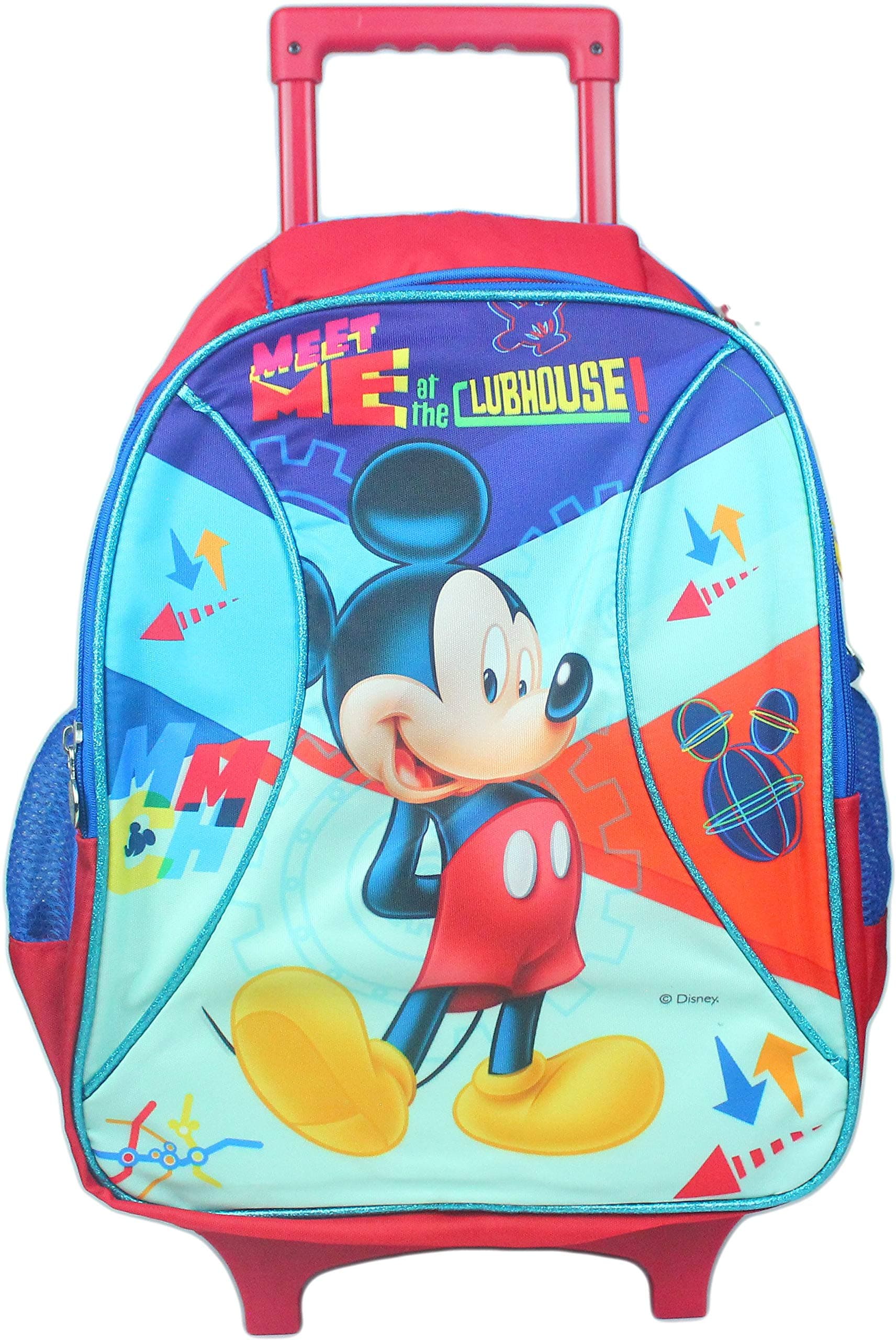 30 L Polyester Blue and Red School Trolley Bag