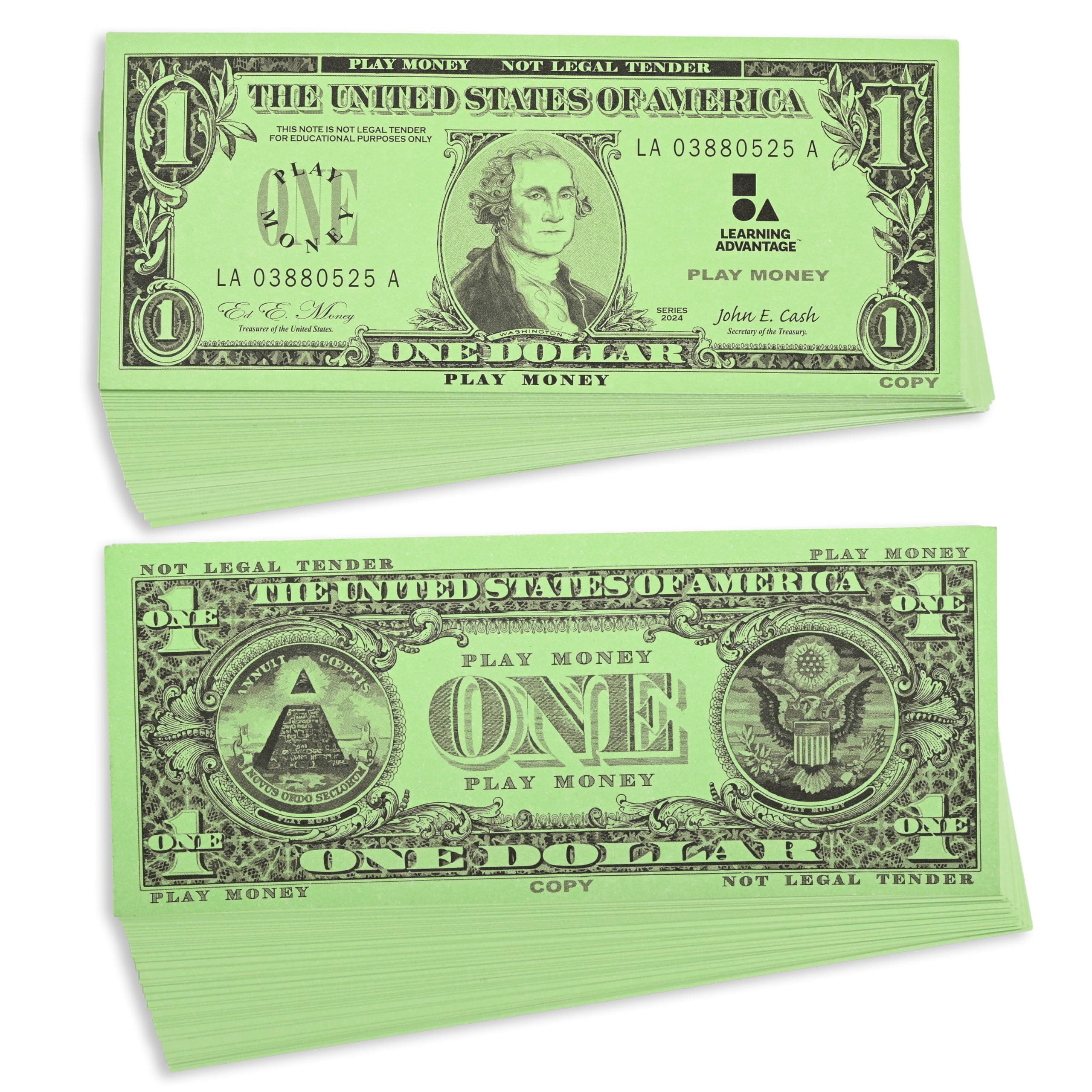 Learning Advantage One Dollar Play Bills 100-Pieces Set