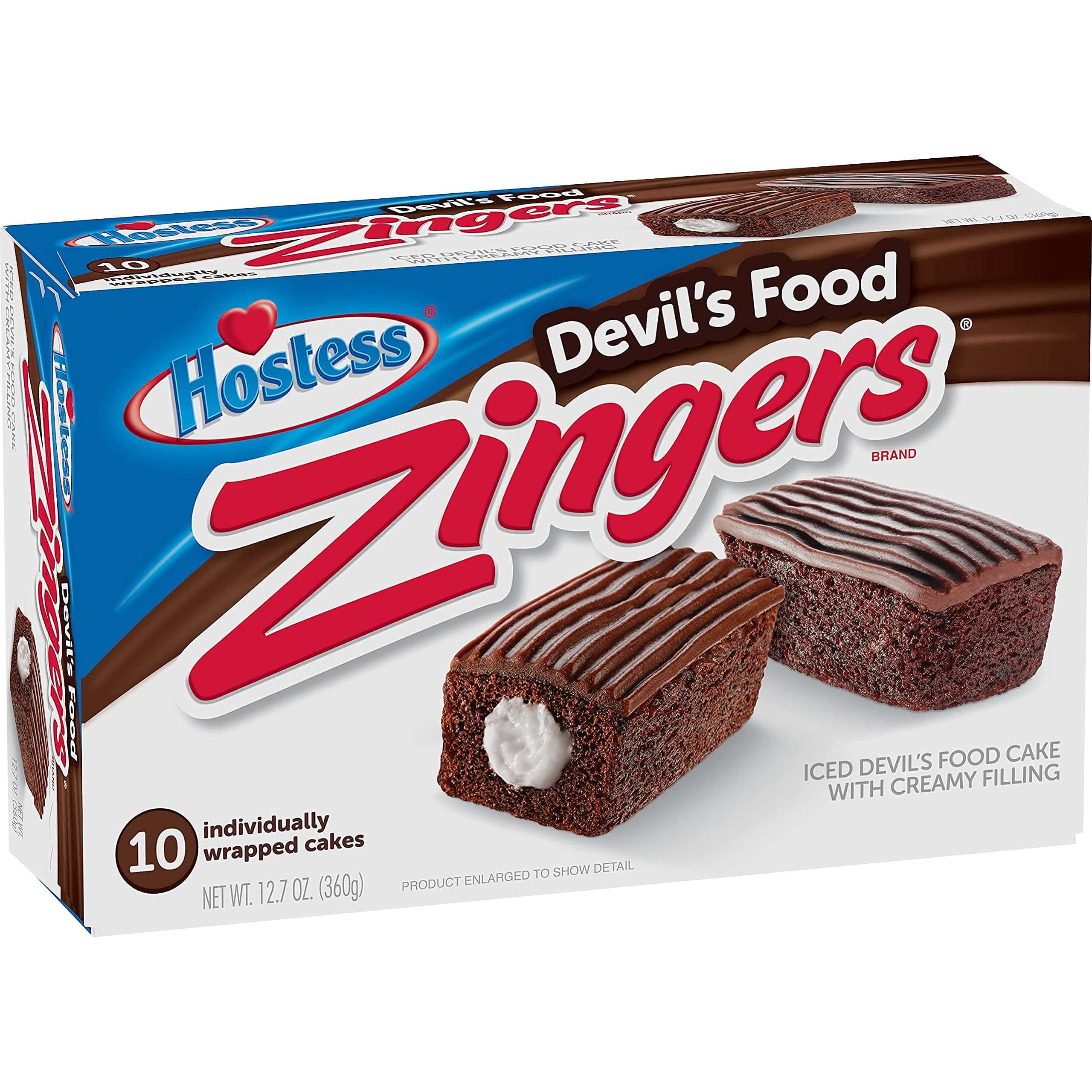 Iced Devil's Food Zingers | 12.7 Ounce | 10 Count | Pack of 2 (20 Total Zingers)