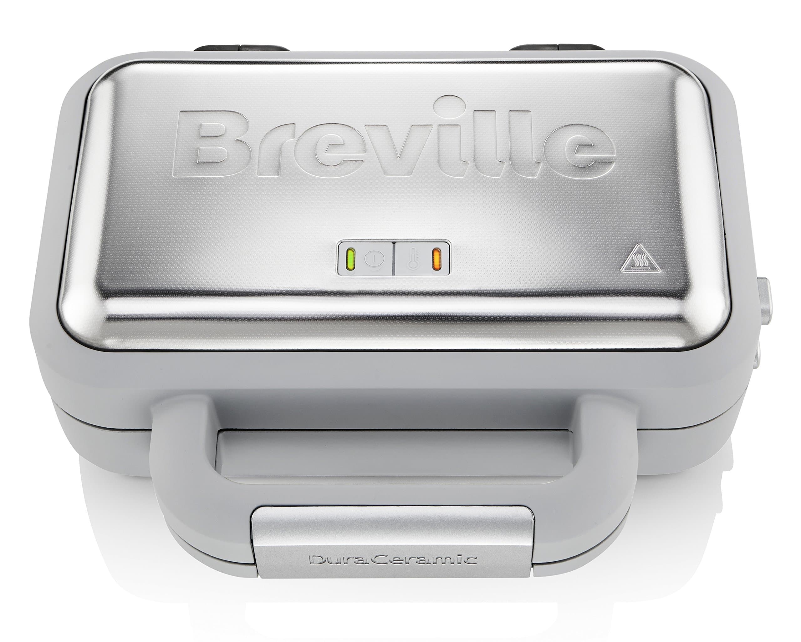 Breville DuraCeramic Waffle Maker | Non-Stick and Easy Clean Waffle Iron with Deep-Fill Removable Plates | White and Stainless Steel [VST072]