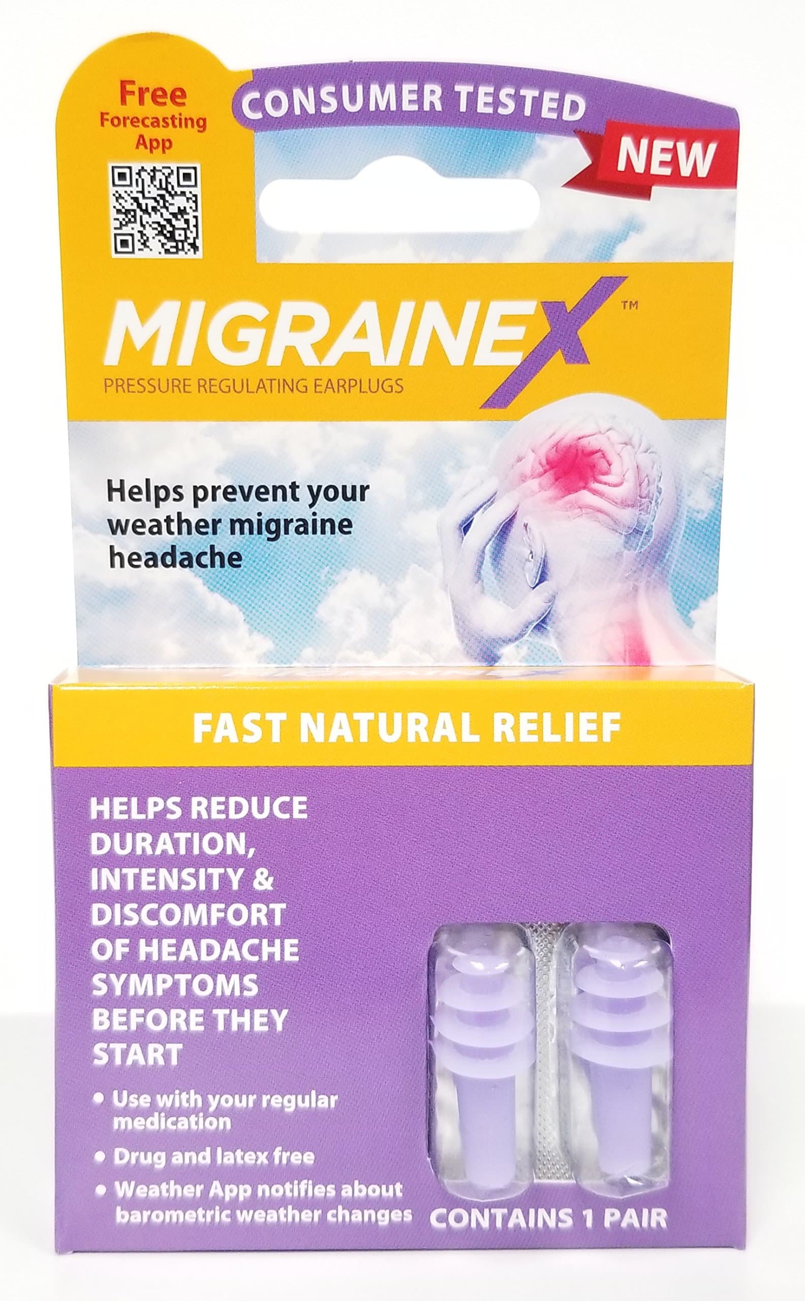 2 Pair Value Pack MigraineX Developed to Help Prevent Weather Related discomfort Before it Starts, Download Free Alert app