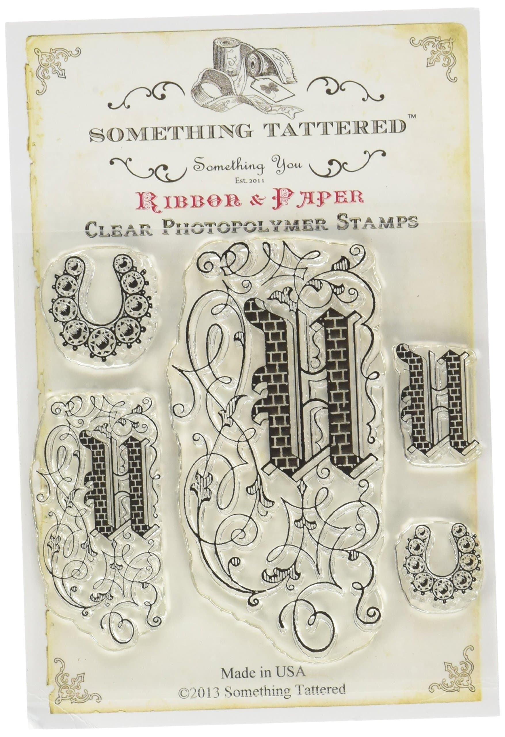 Something Tattered Clear Stamps, 4 by 4-Inch, Monogram Initial U