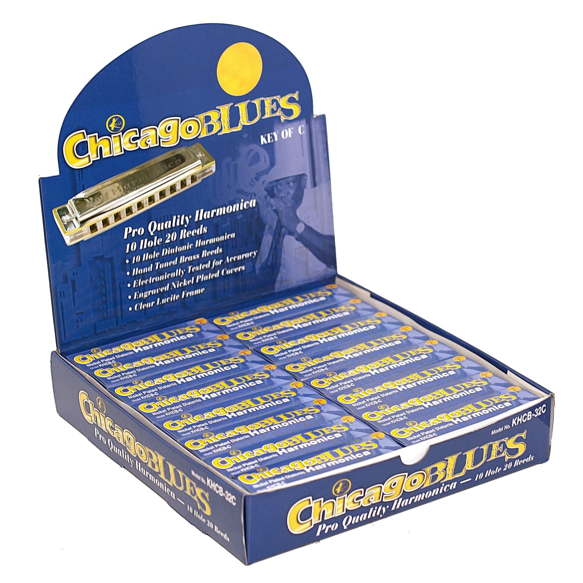 Chicago Blues KHCB32-C Harmonica Party Pack, 32 Harps in the Key of C
