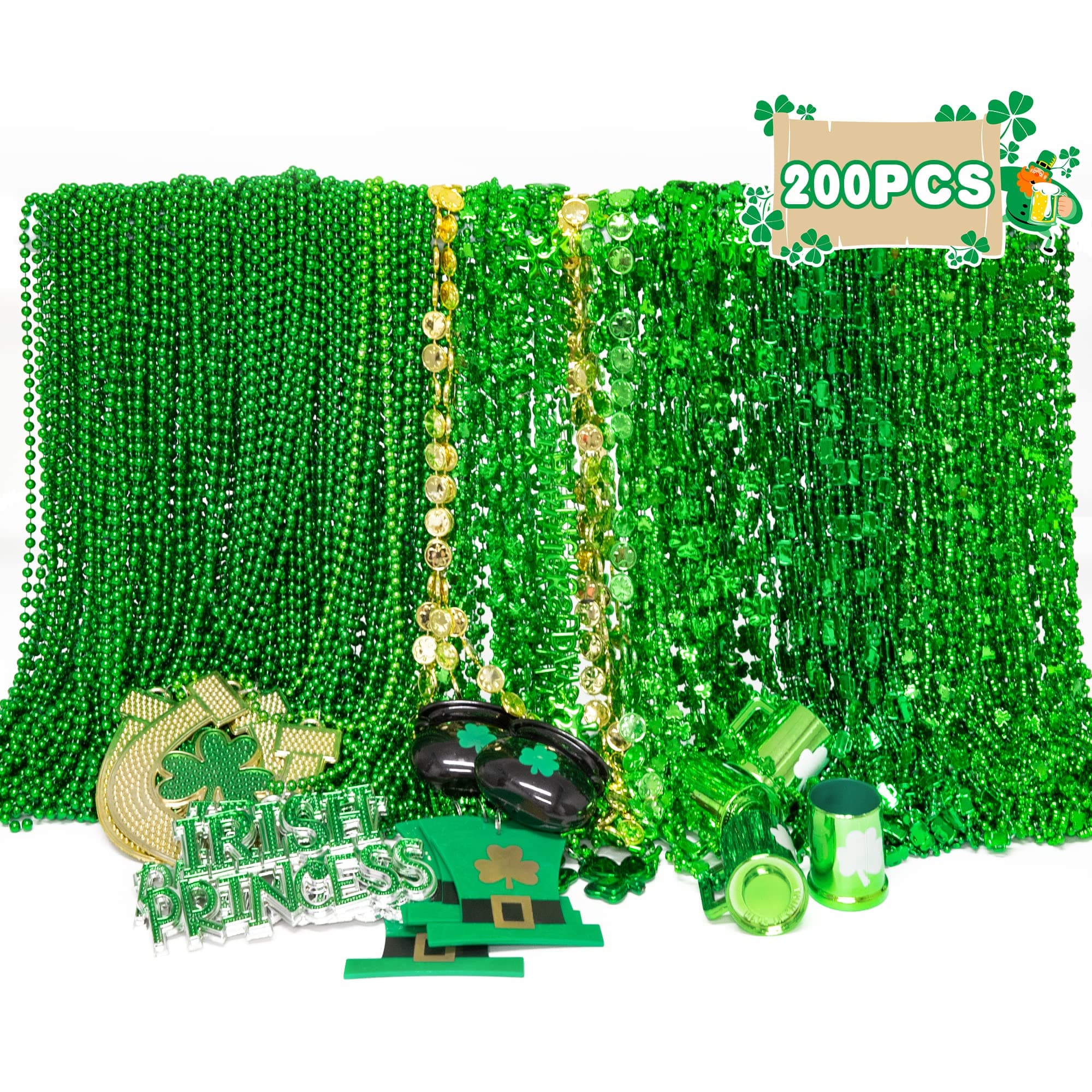 EOBOH st patrick necklace 200pcs for kids