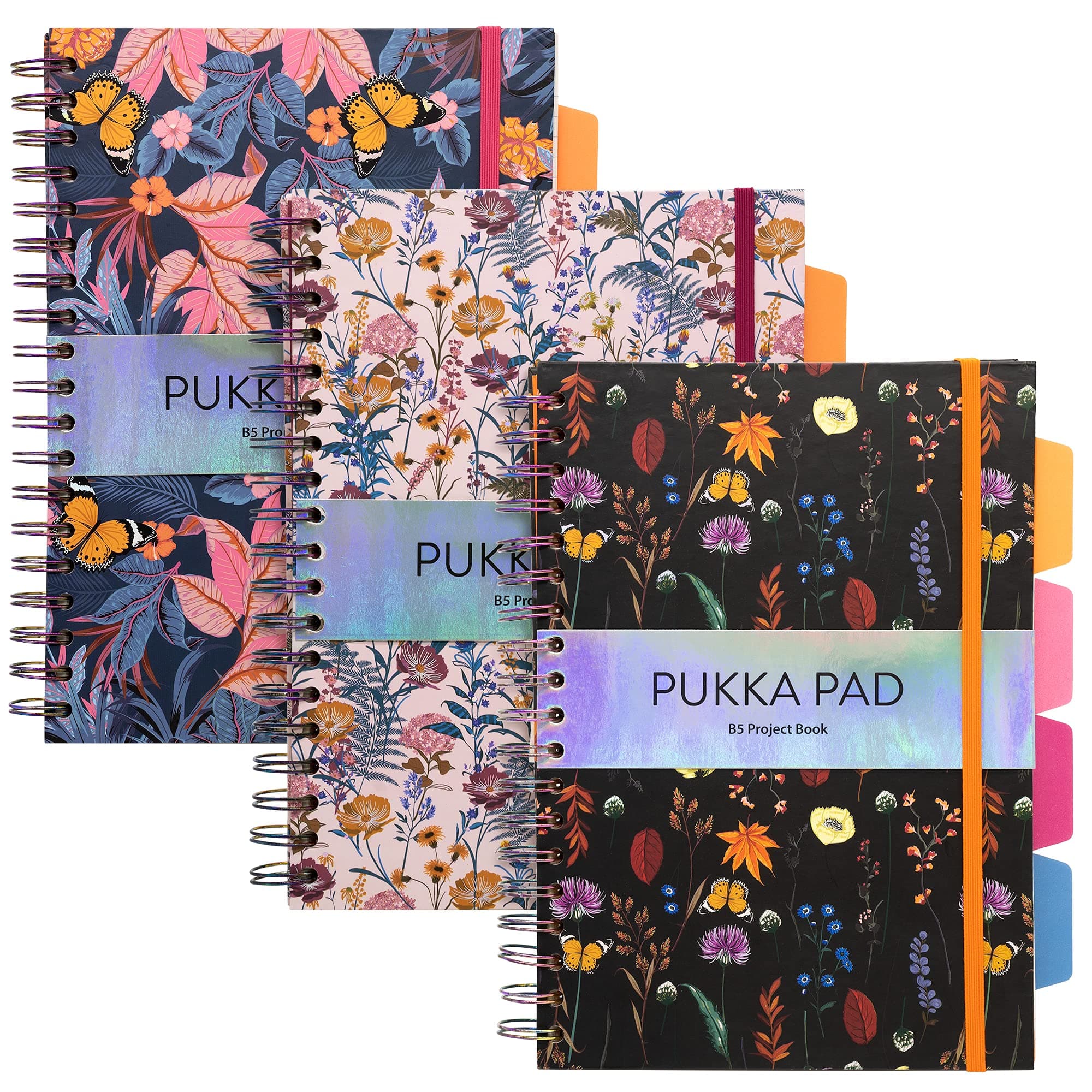 Pukka Pad, Bloom B5 Project Book – 3-Pack, Lined
