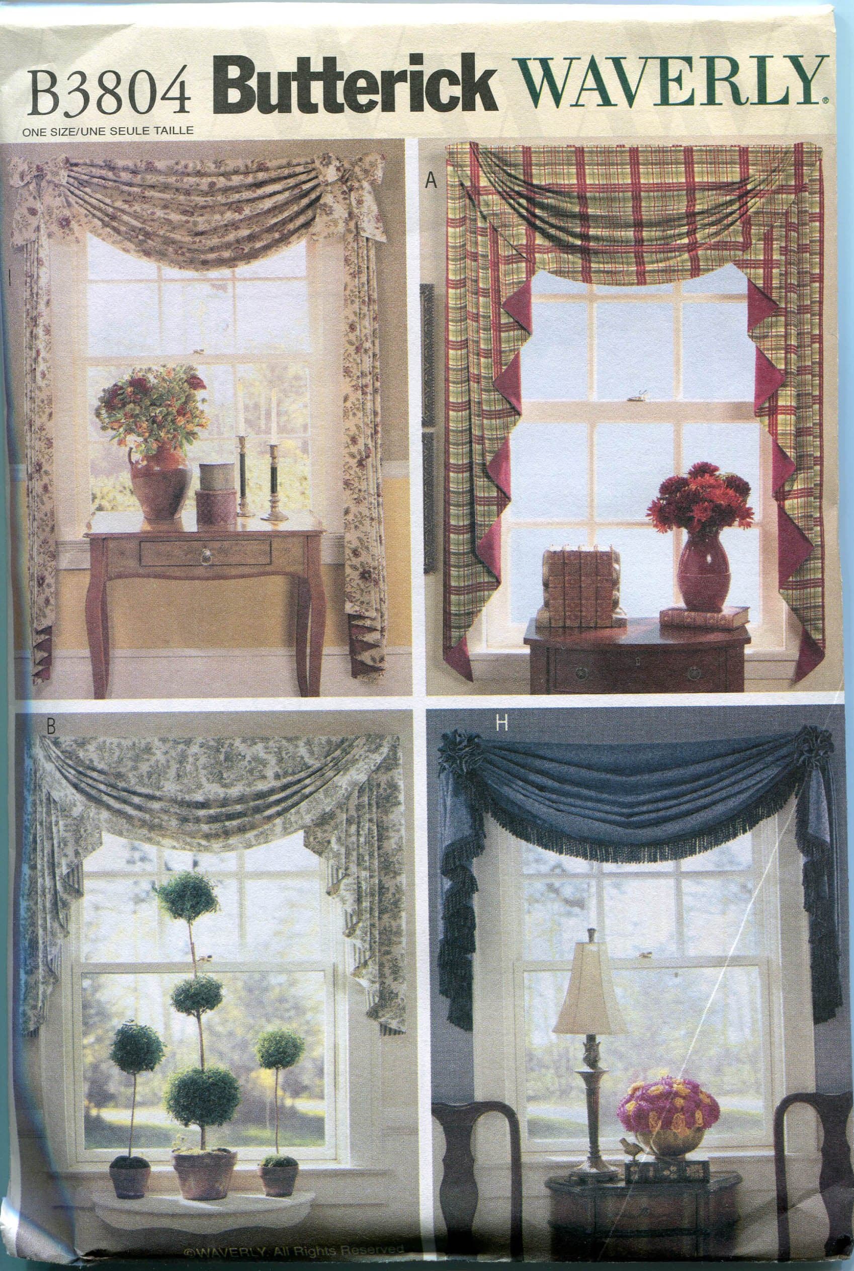 BUTTERICK PATTERNS B3804 Swags & Jabots