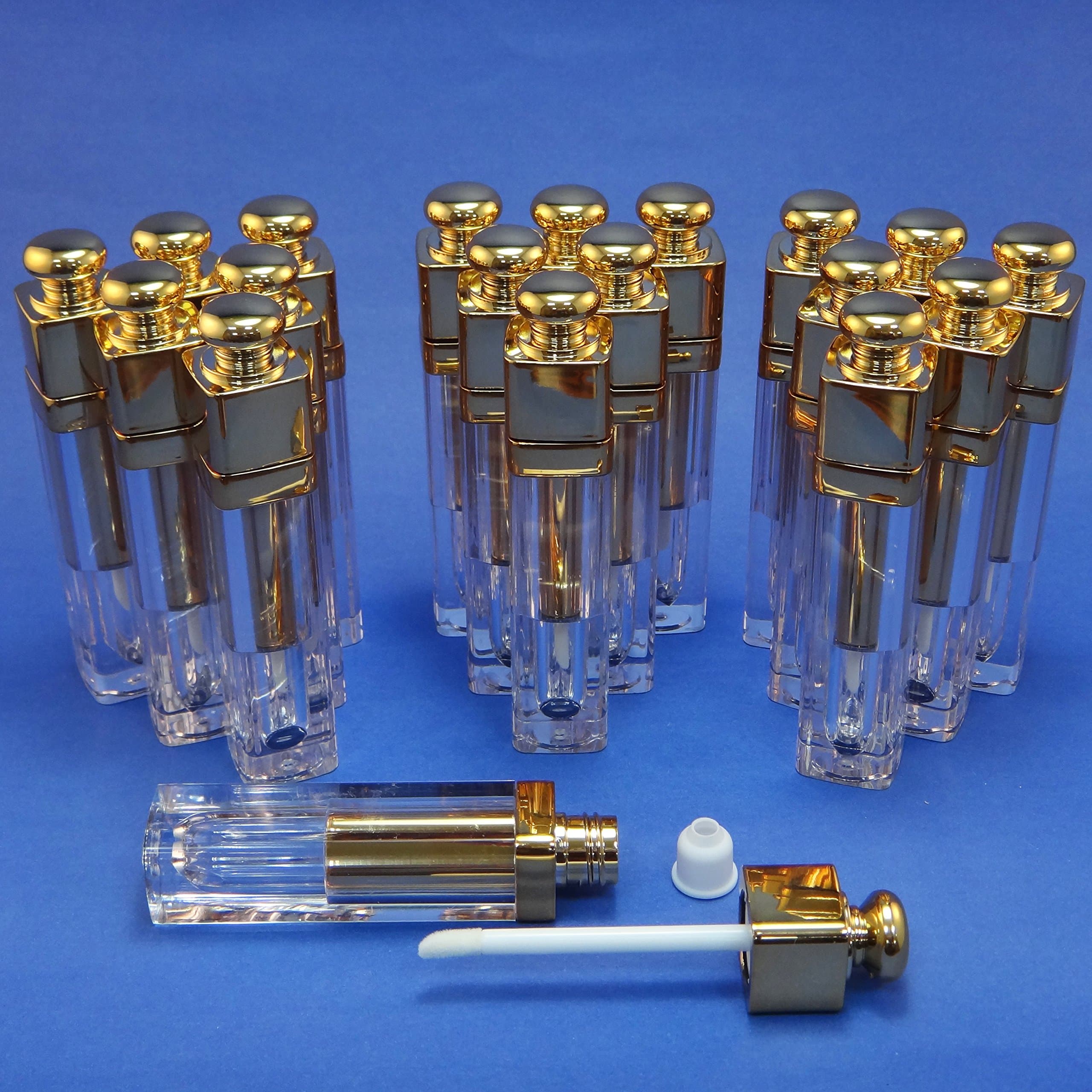 60 Pcs Empty Lip Gloss Wand Container w Wand & Doe-foot 5g