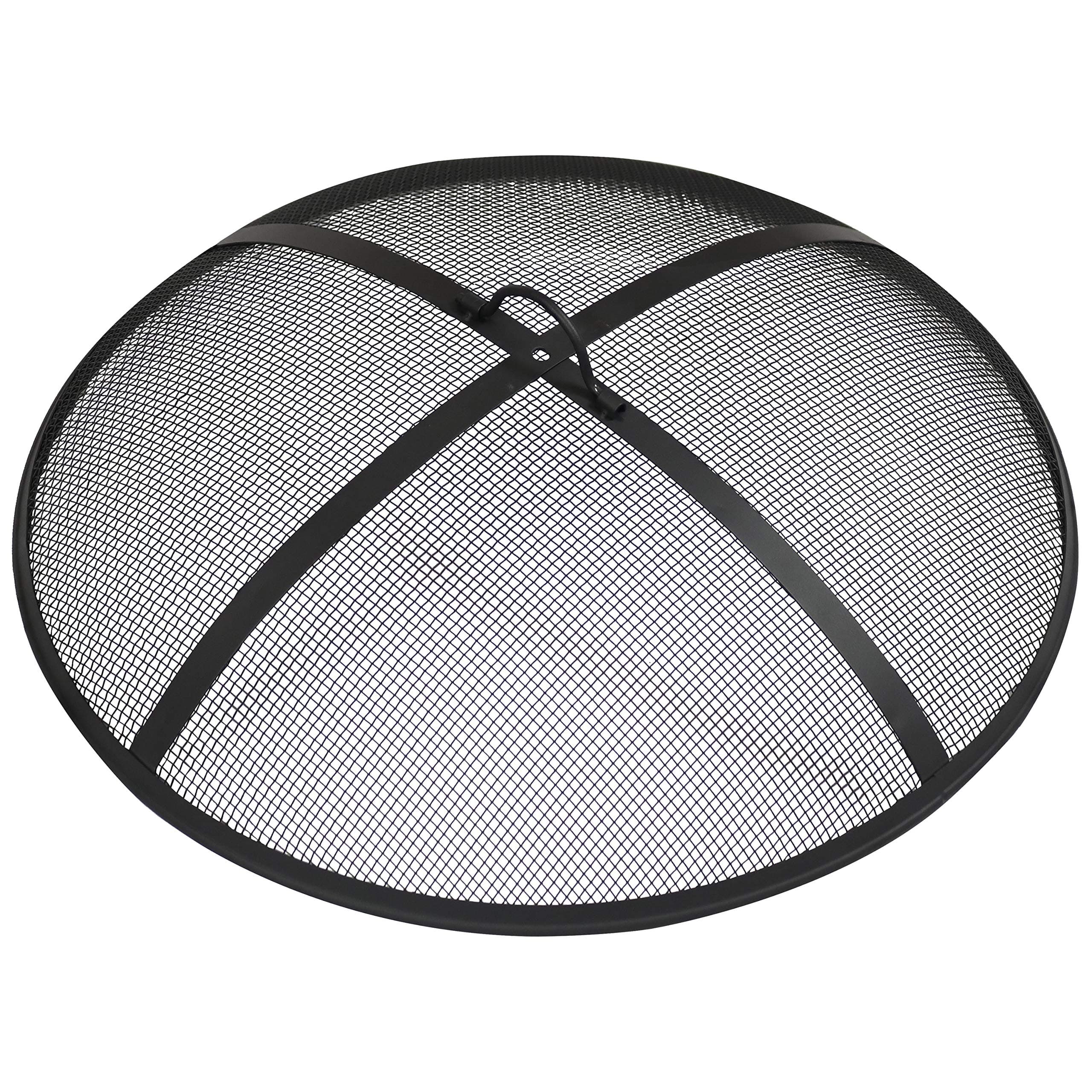 Heavy-Duty Steel Mesh Fire Pit Screen - Fire Pit Spark Screen with Handle - 36-Inch Diameter
