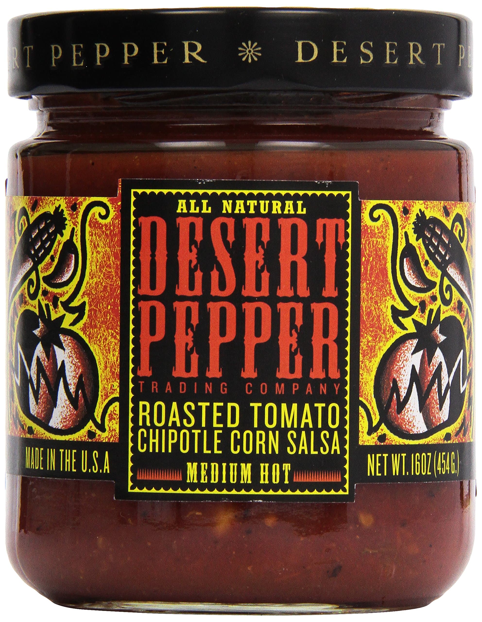 Desert Pepper Salsa - Roasted Tomato Chipotle Corn, Medium - 16 oz