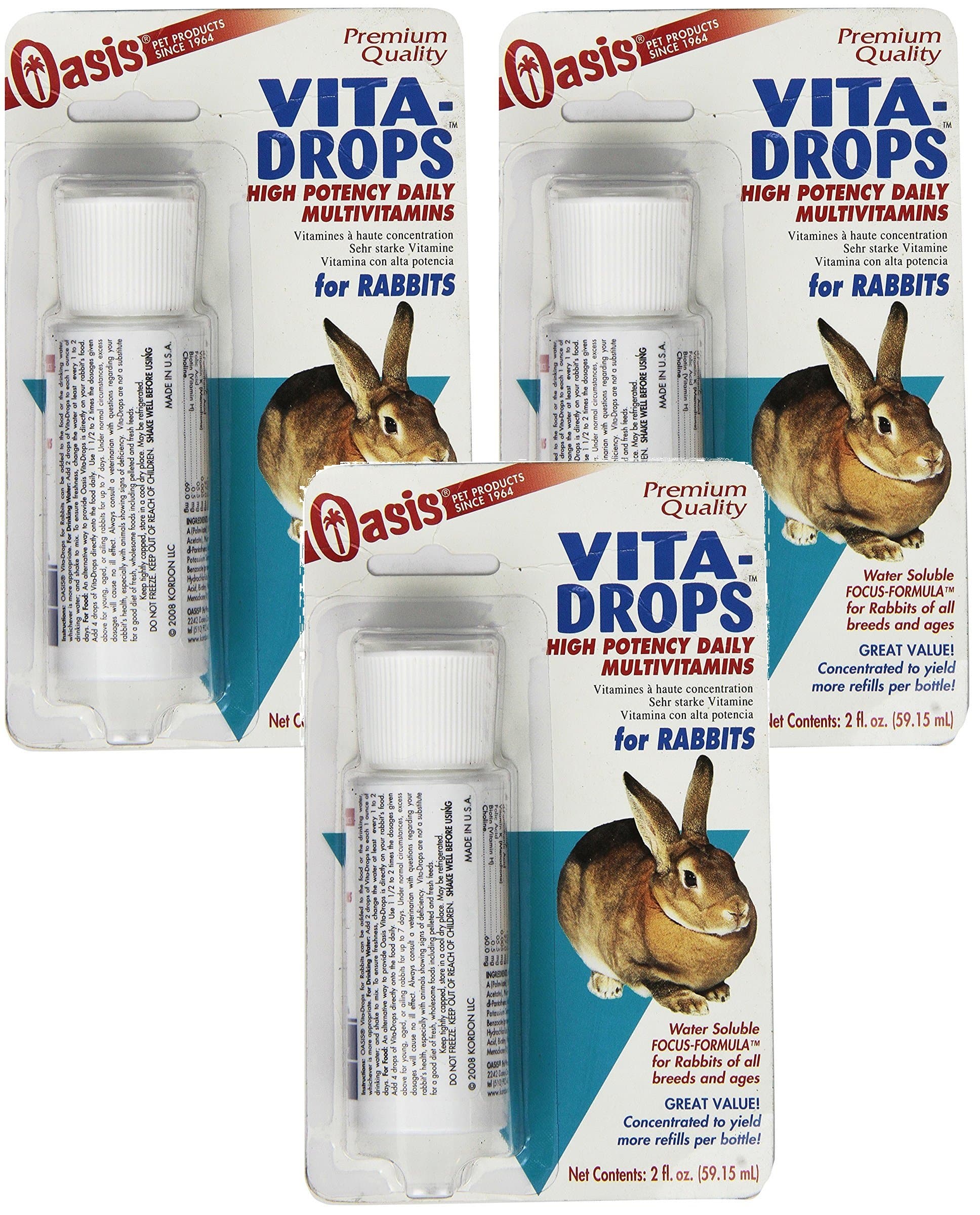 (3 Pack) Oasis Rabbit Vita Drops, 2-Ounce