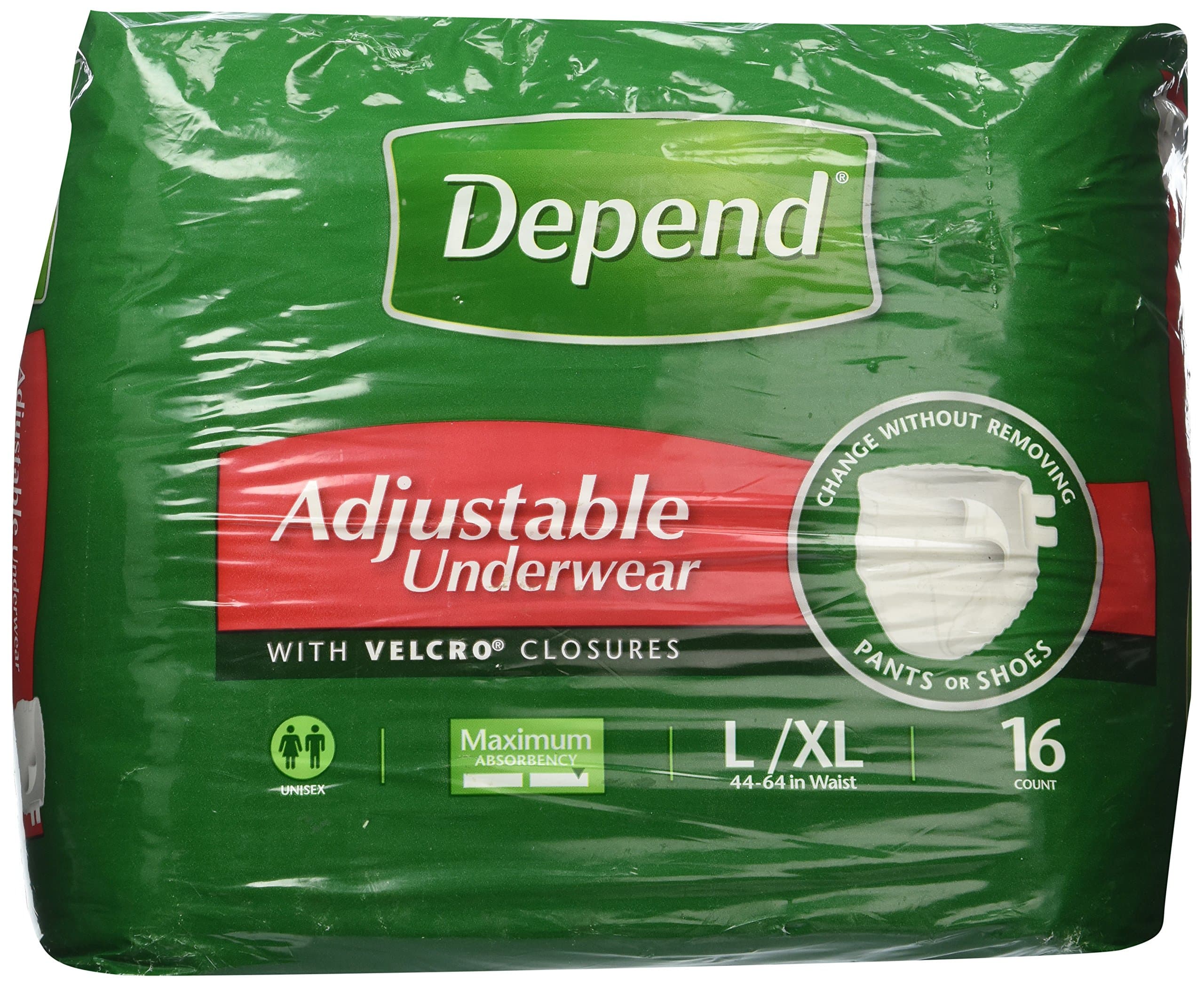 Depend Refastenable Underwear - Large - Pack of 16