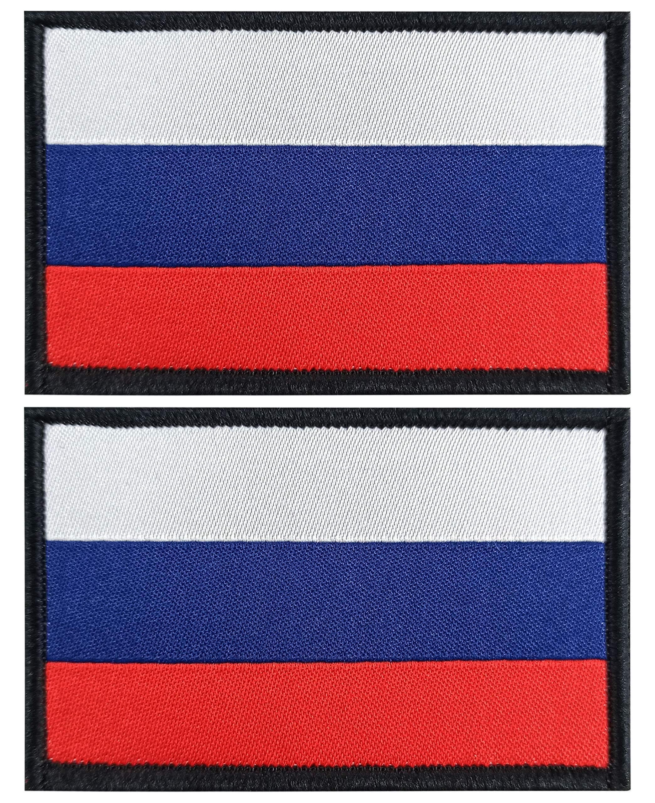 - QQSD Russia Flag Patch Russian Tactical Patch - Hook and Loop Fastener, 2 Pack