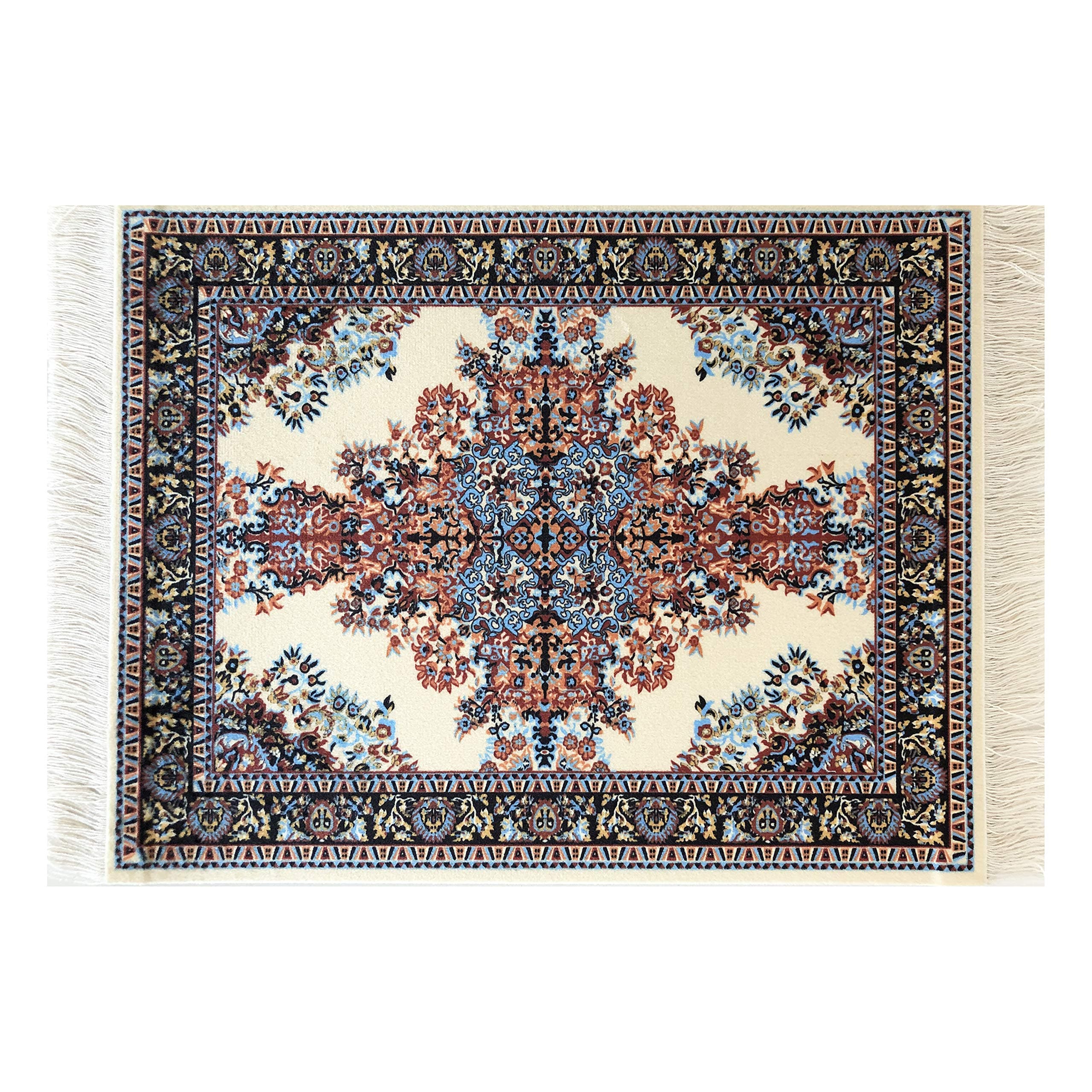 Inusitus Rug-Style Computer Mouse Pad - Carpet Mousemat - Square - Great Gift (Beige-)