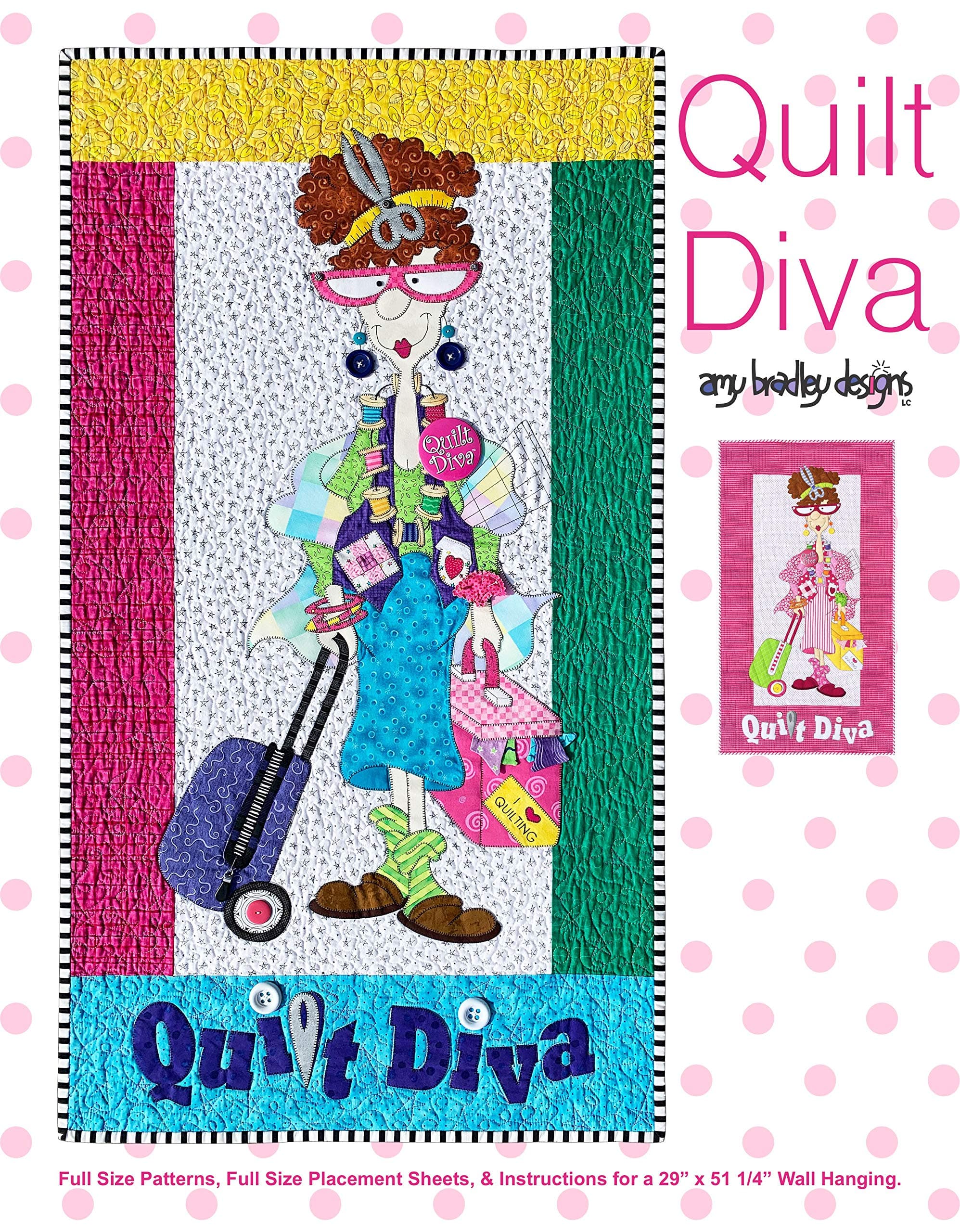 Amy Bradley Designs ABD169 Diva Quilt Pattern, Pink
