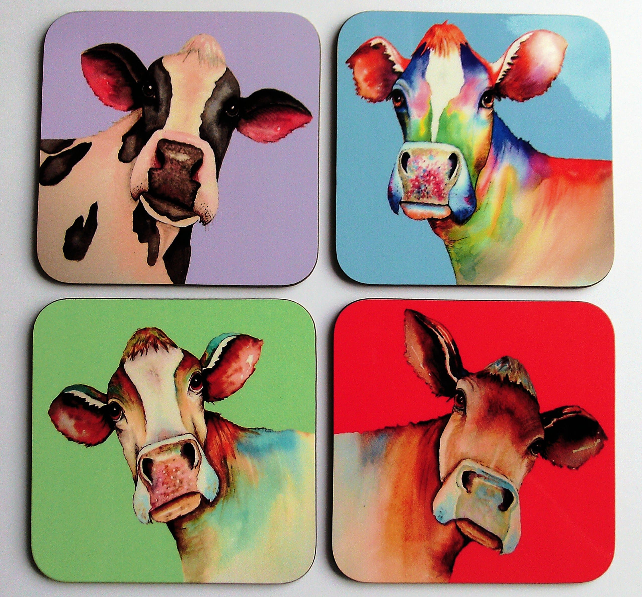 Set of 4 Cow Coasters