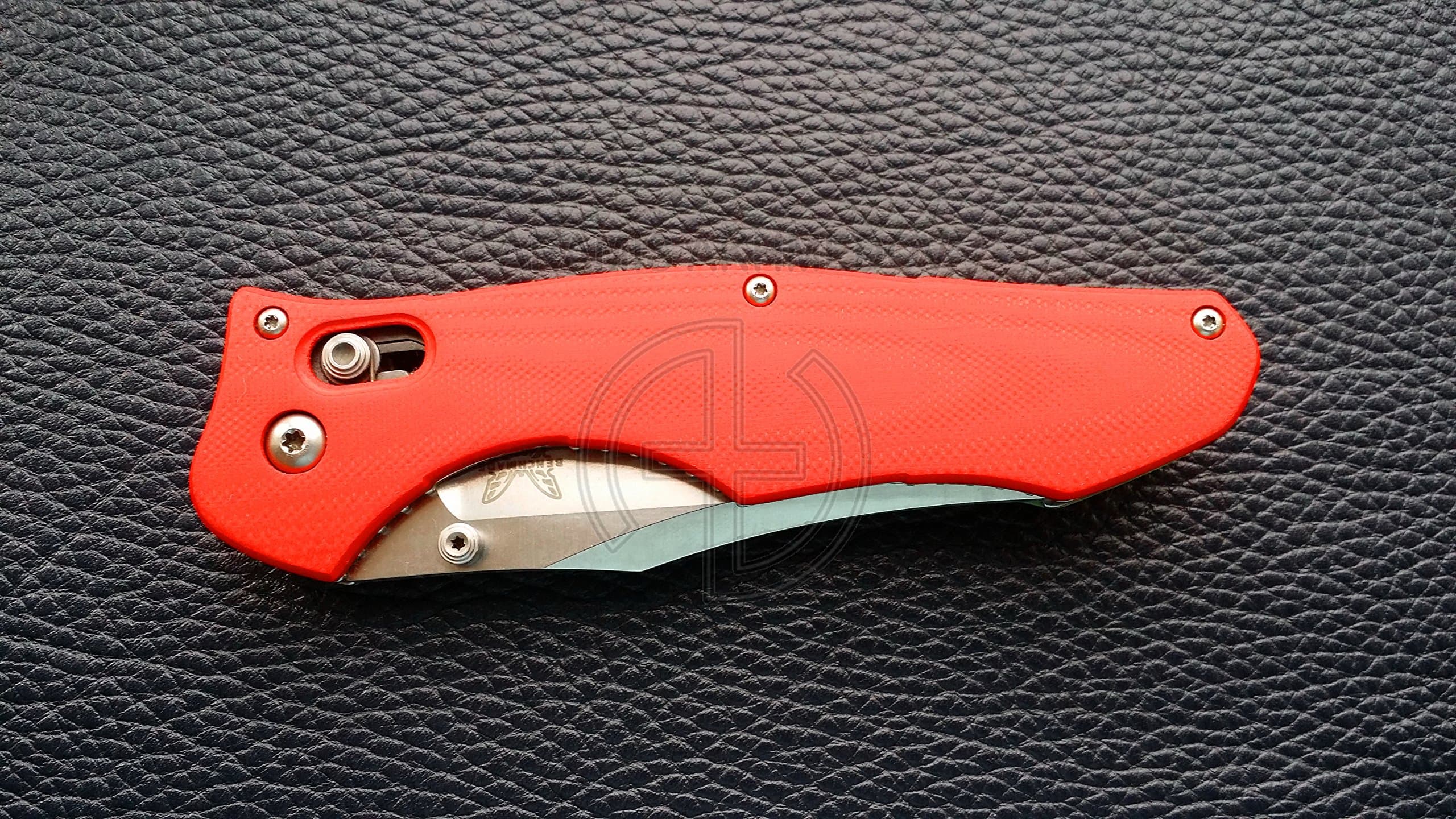Custome scales, handle for Benchmade 810 Contego, Model 3D Classic, red G10 (Knife not included)