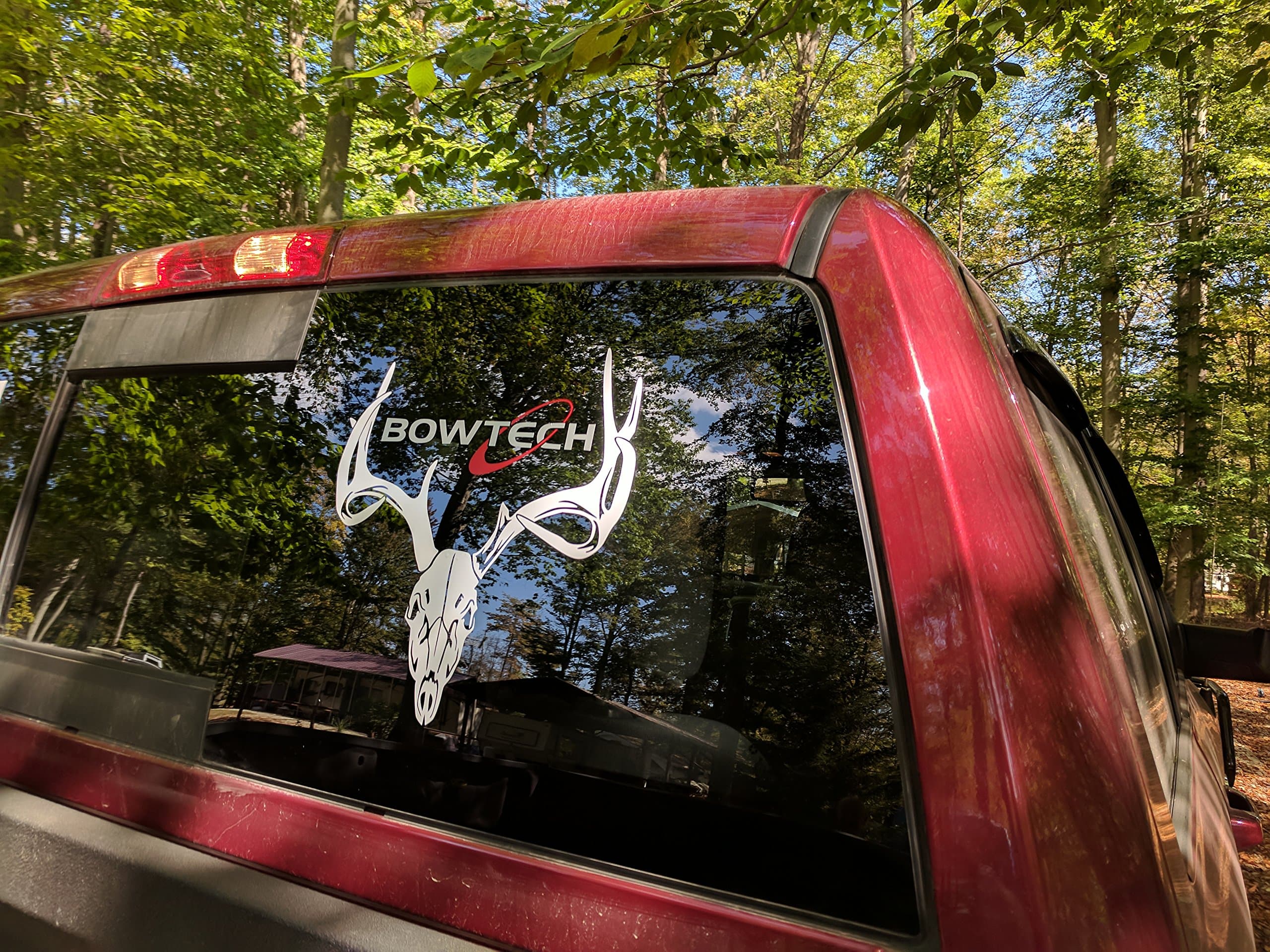 Bowtech 3 Layer Color Viny Decal for Truck Windows, Bow and Gun Cases, Ammo safes, Gun cabinets, and More. 5"x5" and 12"x12"