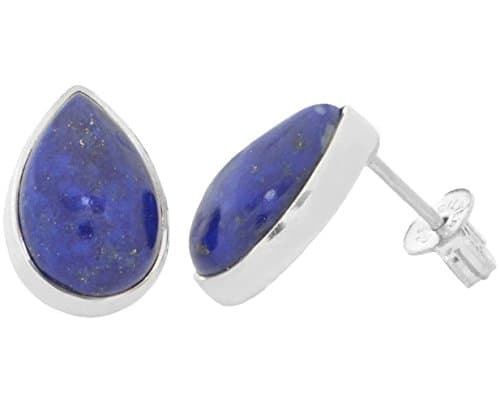 Lapis Lazuli Gemstone Earring Studs drop, 925 Sterling Silver