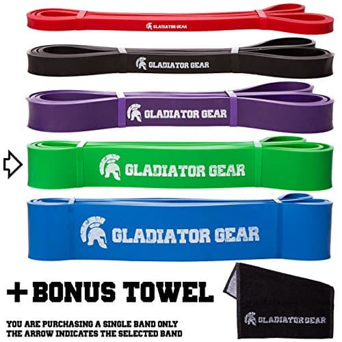 Pull Up Bands with BONUS Gym Towel & E-Guide | SAVE 20% ON MULTIPACKS | For Pull Up Assist, Crossfit, Stretching & Powerlifting Exercises | Premium Quality | Choose from 1 of 5 Resistance Bands | Heavy Duty & Suitable For All Pull Up Bars | Improve Your Pull Up Strength Green for 50 to 125 Pounds of Resistanc