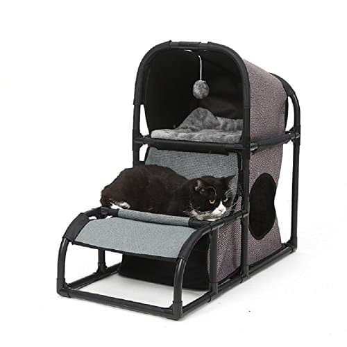 Chongbo Multifunction Detachable Combination Cat Tree Condo Tower with Scratching Posts Kitty Trees House Bed Furniture for Kittens Gray