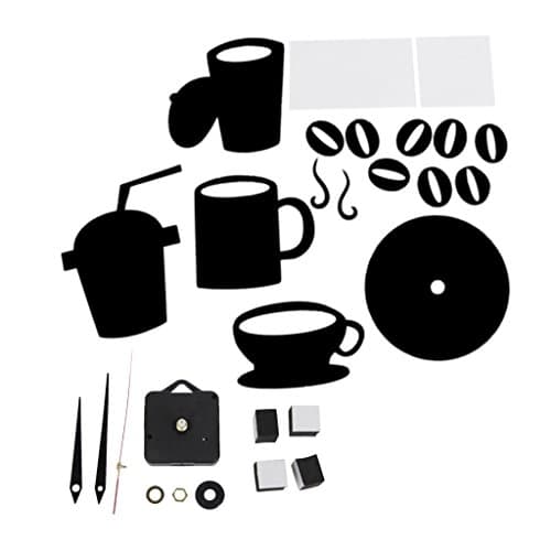 DIY Modern Home Decor Large Coffee Cup Decal Kitchen Wall Clocks Silent Watch Decals Black by Generic