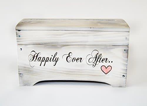 Medium Wooden Shabby Chic Keepsake Memory Box with heart- Wedding Card Box