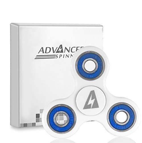 Fidget Spinner - ADVANCED SPINNERS - High Speed Tri-spinner with Premium ZrO2 Hybrid Ceramic Bearings - Stress Reducer-Perfect For ADD, ADHD, Anti Anxiety, and Autism Adult Children (White)