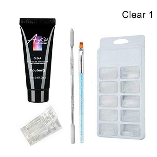 Enterrific 5Pcs/ Set Poly Gel Kit UV Acryl Builder Polygel Fast Dry Nail Art Tools