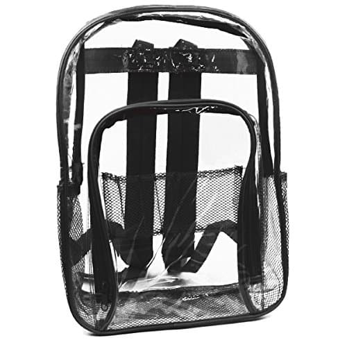 WHOLESALE 17" CLEAR BACKPACK IN SOLID BLACK - CASE OF 24 - 1706-BLACK