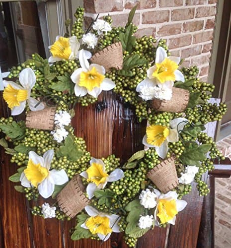Flora Decor Blooming Daffodil Wreath - 24"