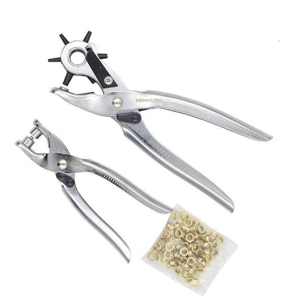 Okayji Multi-Function Leather Hole Punch Tool Eyelet Pliers Button Setter Tool Kit, Set of 2