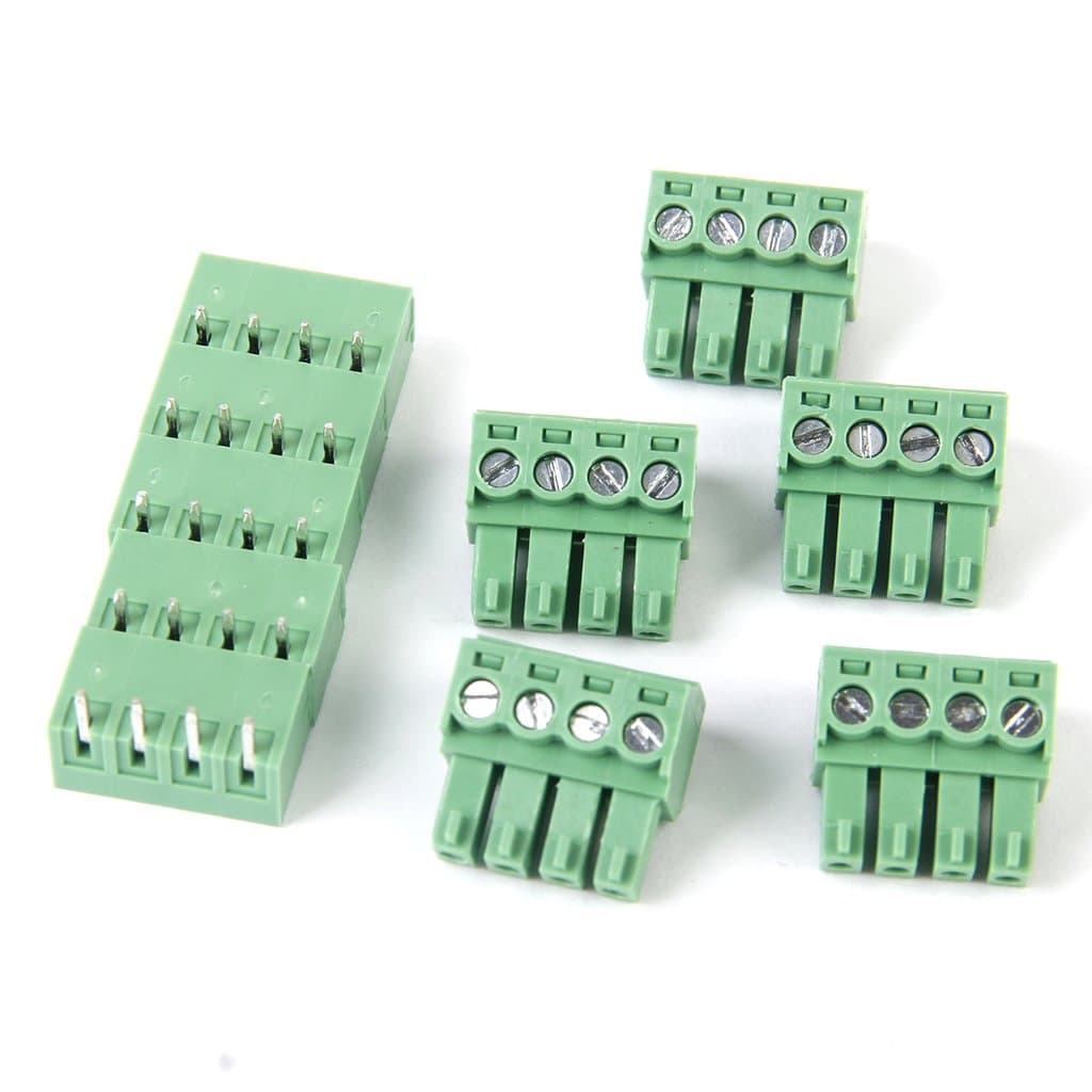 5Pcs 4-Pin PCB Screw Terminal Block Connector PCB Mount DT 300V 8A